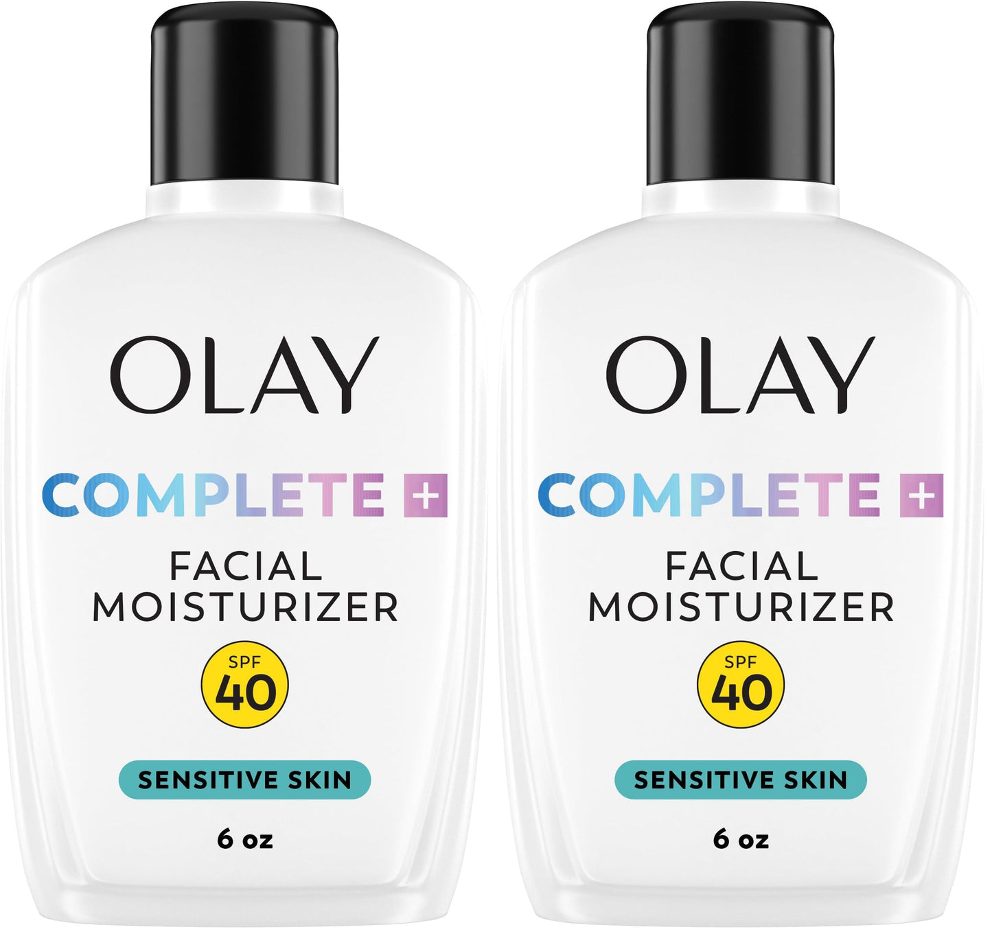 HotOlay Complete+ Face Moisturizer with Sunscreen SPF 40, For Sensitive Skin, Broad Spectrum Sun Protection, Fragrence-Free - No White Cast on All Tones, Nourishes Moisture Barrier - Ceramides, 6 Oz