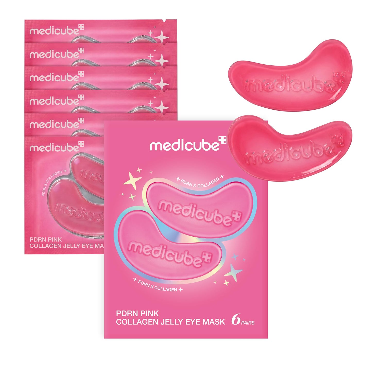 Hotmedicube Jelly Eye Mask PDRN Pink Collagen | Hydrogel Eye Patches with PDRN, Collagen, NAD | Refreshing for Puffy, Tired Eyes | Firming for Look of Wrinkles, Fine Lines | Korean Skincare (50 Pairs)