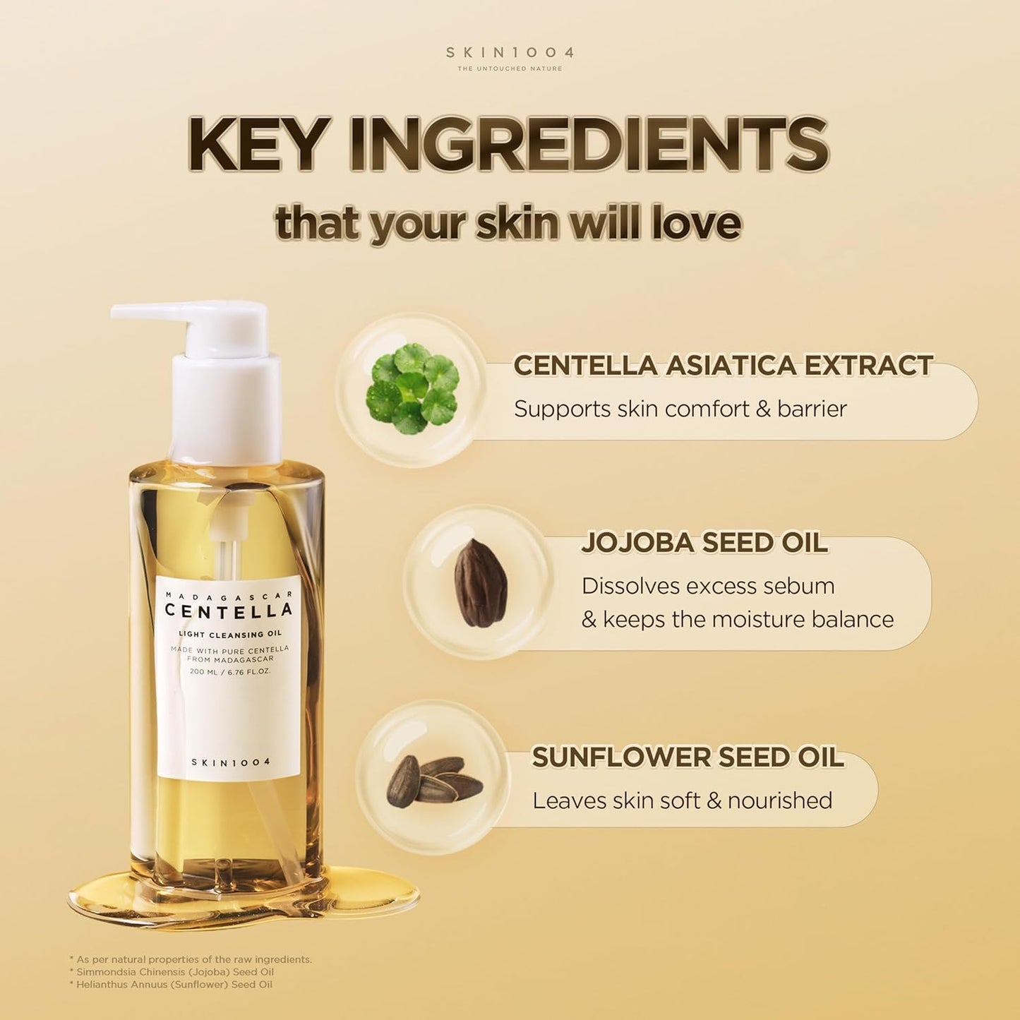 HotSKIN1004 Madagascar Centella Light Cleansing Oil 6.76 fl.oz, 200ml | Gentle Oil Cleanser for Face, Korean Facial Cleanser, Double Cleansing
