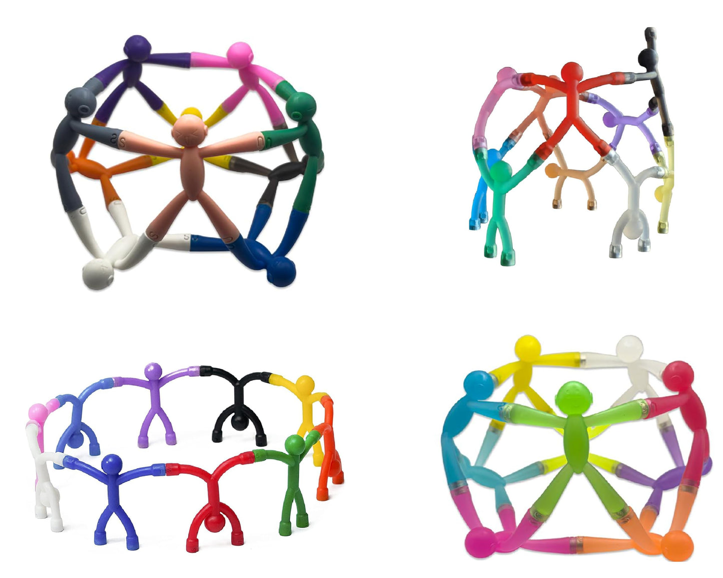 HotMAGMEN 10-Piece Magnetic Fidget Figures with Storage Tin - Opaque-Color Magnetic Character Figures for Kids & Adults - Quiet Airplane & Road Trip Travel Toy - Screen-Free Sensory Desk Toy
