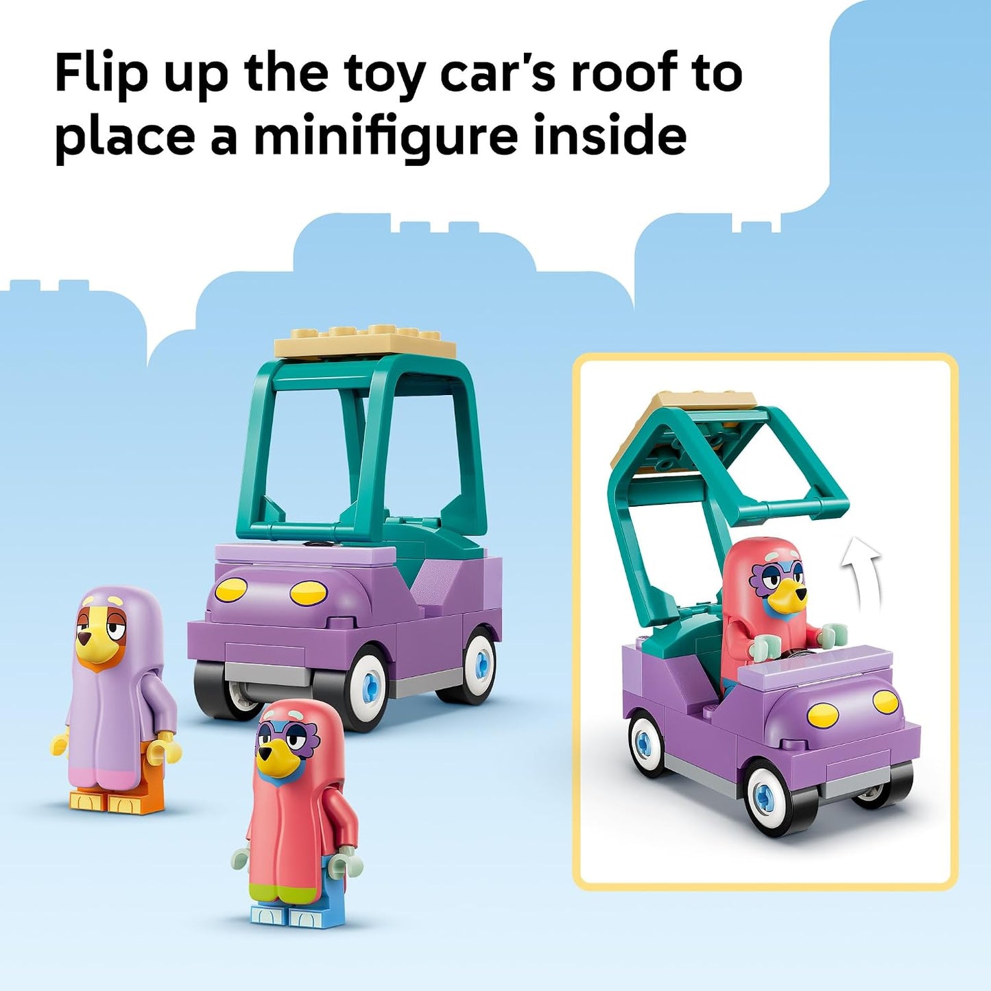 HotLEGO Bluey Grannies with Bingo and Bluey - Building Toy for Girls & Boys, Ages 4+ - Toddler Car & Playset with 2 Characters - Gift for Birthdays - 11216