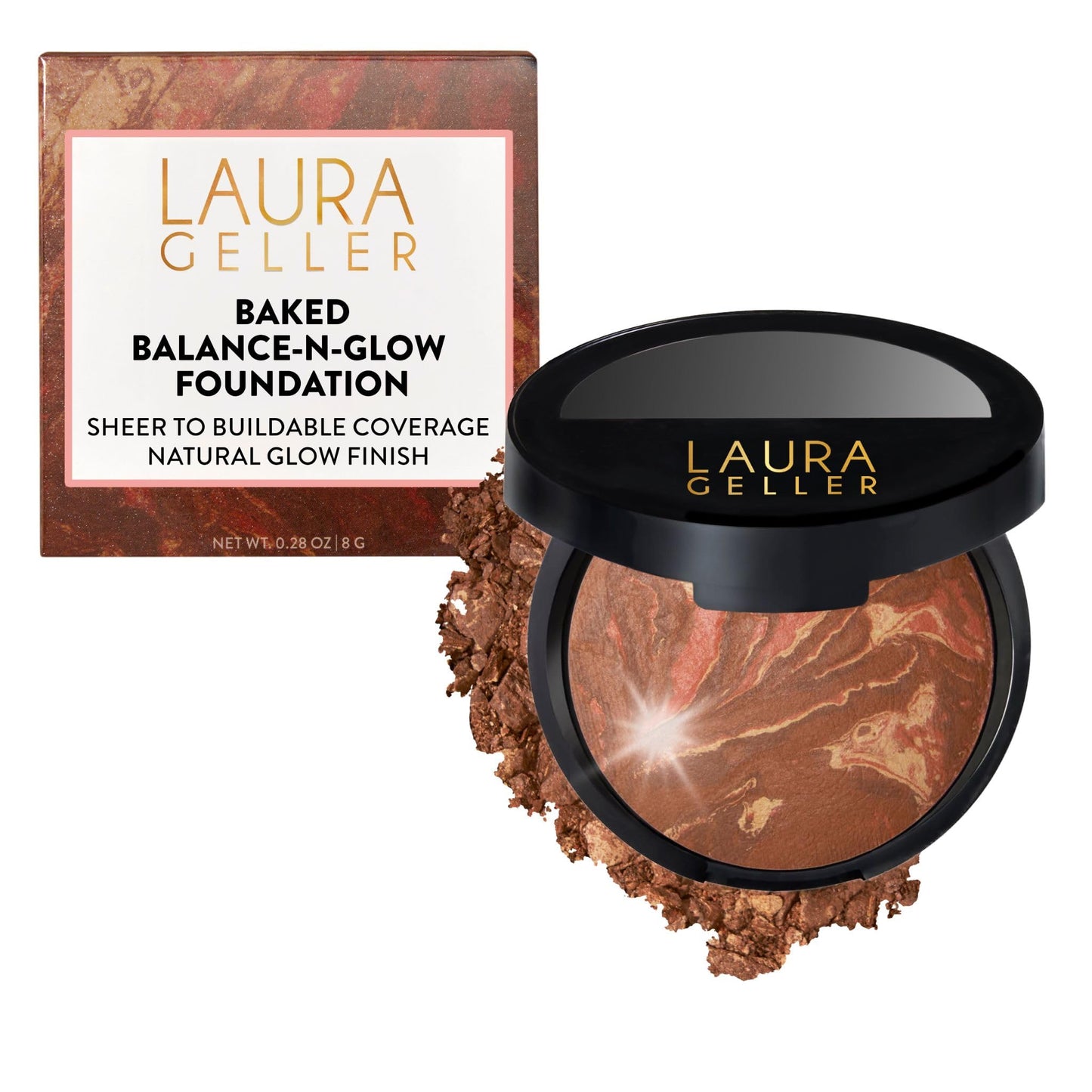 HotLAURA GELLER NEW YORK Baked Balance-n-Glow Illuminating Powder Foundation – Medium – Handmade in Italy – Pearl-Infused Satin Finish – Vitamin C Brightening – Buildable Sheer Coverage – For Mature Skin
