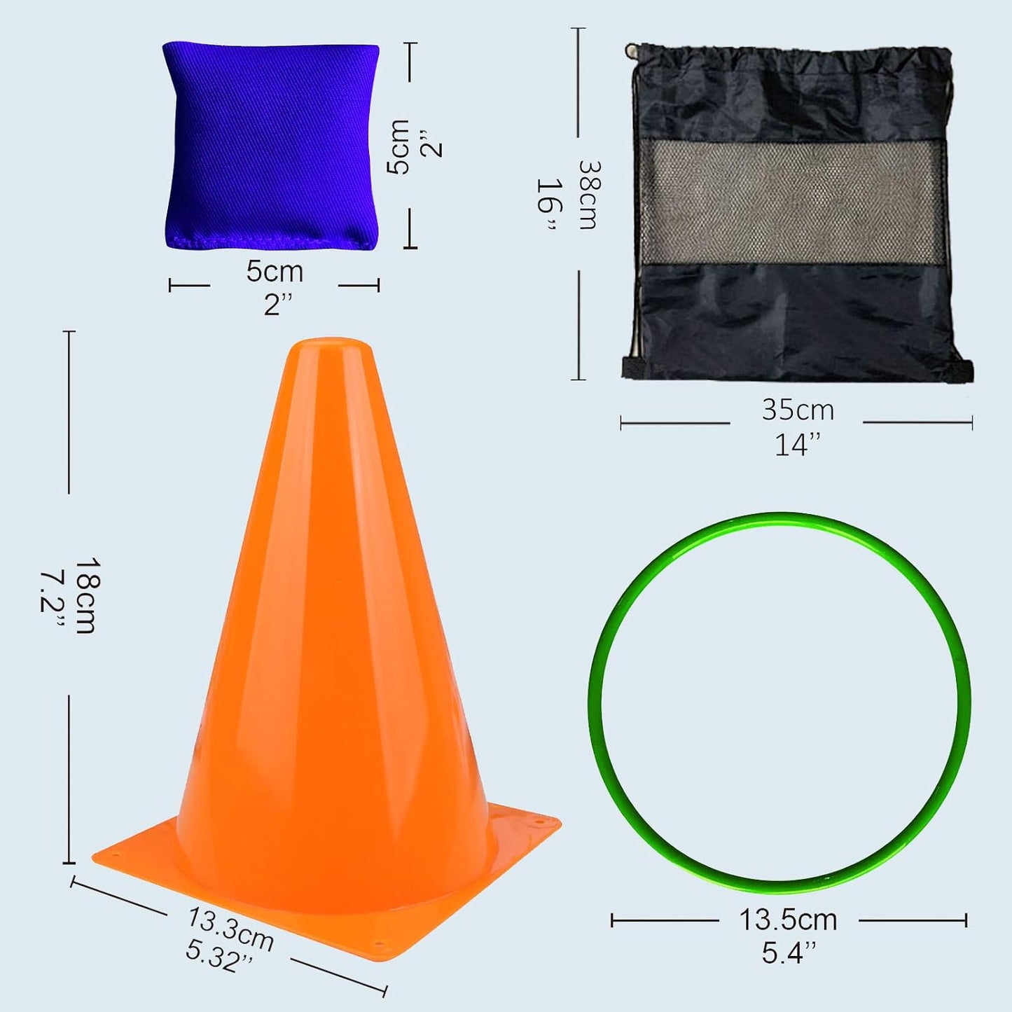 Hot unanscre 31PCS 3 in 1 Carnival Outdoor Games Combo Set for Kids, Soft Plastic Cones Bean Bags Ring Toss Game, Gift for Birthday Party/Xmas