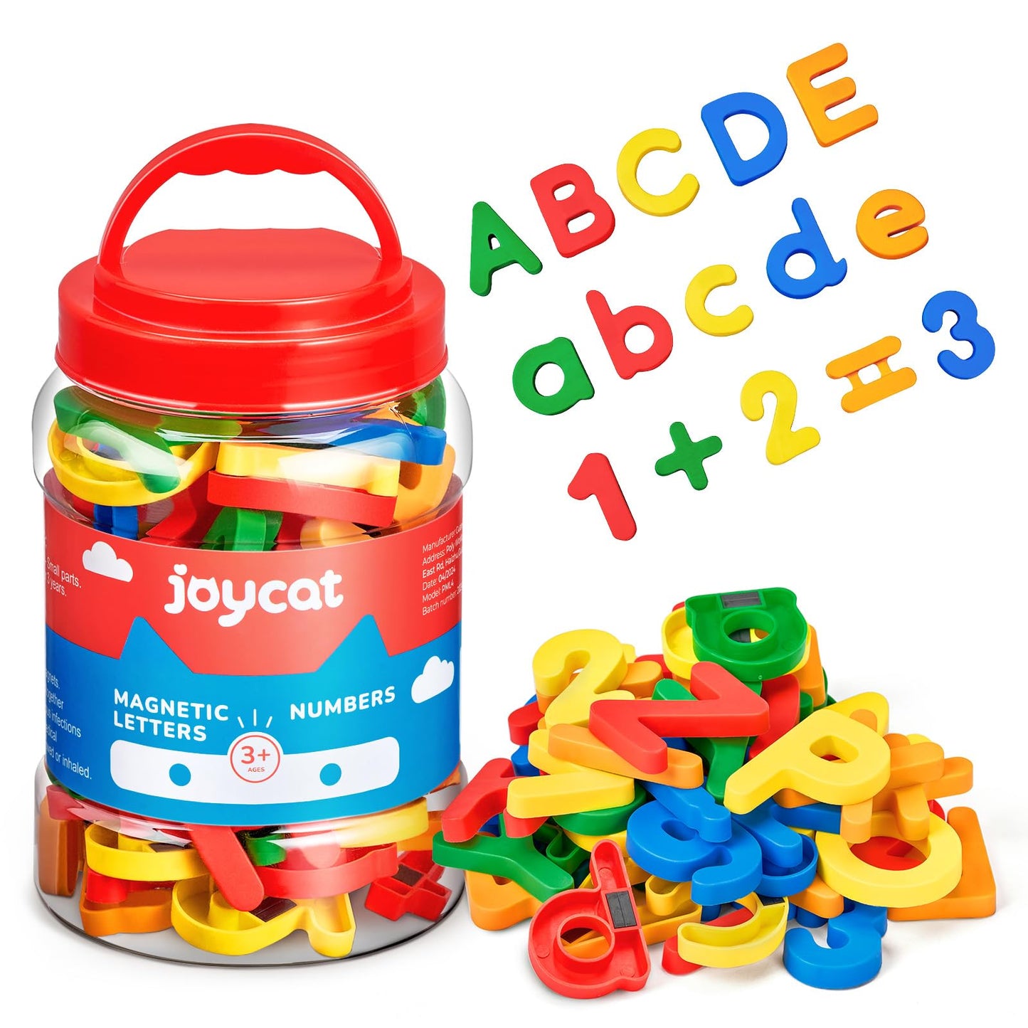 HotJoyCat 78 Pieces Magnetic Letters Numbers Alphabet Fridge Magnets ABC 123 Preschool Educational Learning Plastic Colorful Toy Set Uppercase Lowercase Math Symbols for Toddlers Kids 3+