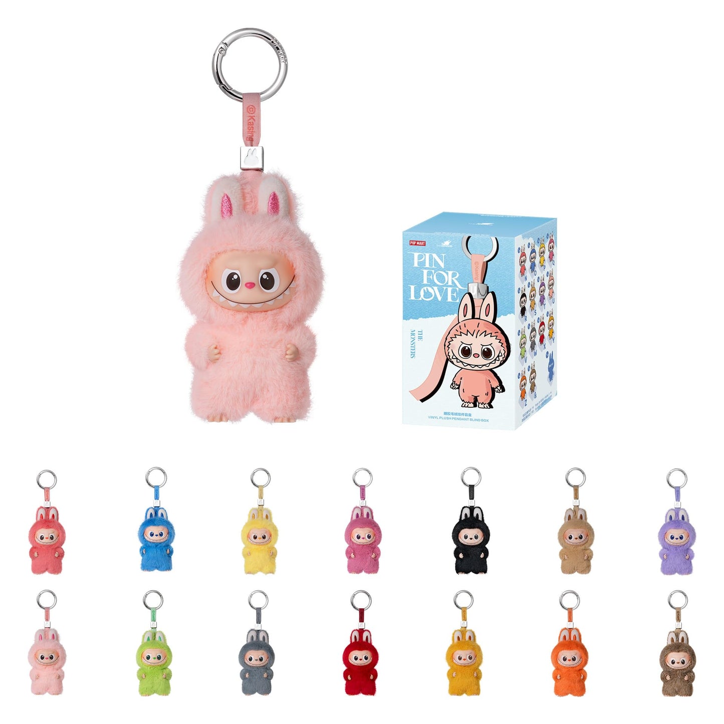 Hot POP MART THE Monster Pin for Love Blind Box (A–M) Single Box | Mini Labubu Doll Blind Box Mystery Box Keychain – Vinyl Plush Pendant, Bag Charms, Holiday & Birthday Gift for Kids