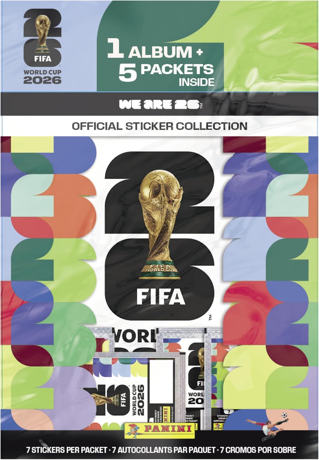 Hot2026 Panini FIFA World Cup Sticker Starter Bundle – Official Album + 5 Sticker Packs – Licensed Tournament Collection