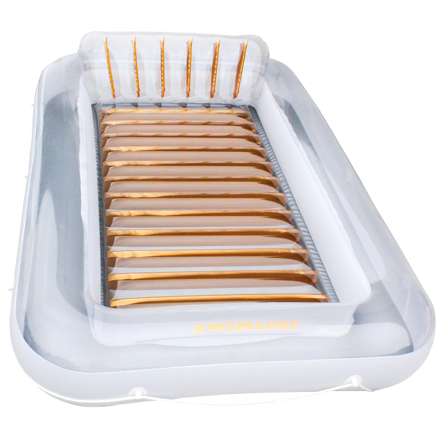 HotSWIMLINE Original Suntan Tub Series Classic Inflatable Tanning Float Floating Lounge | Personal Tan Pool Hybrid Lounger | Adjustable Pillow | Fill with Water | Reflective Tanning Design