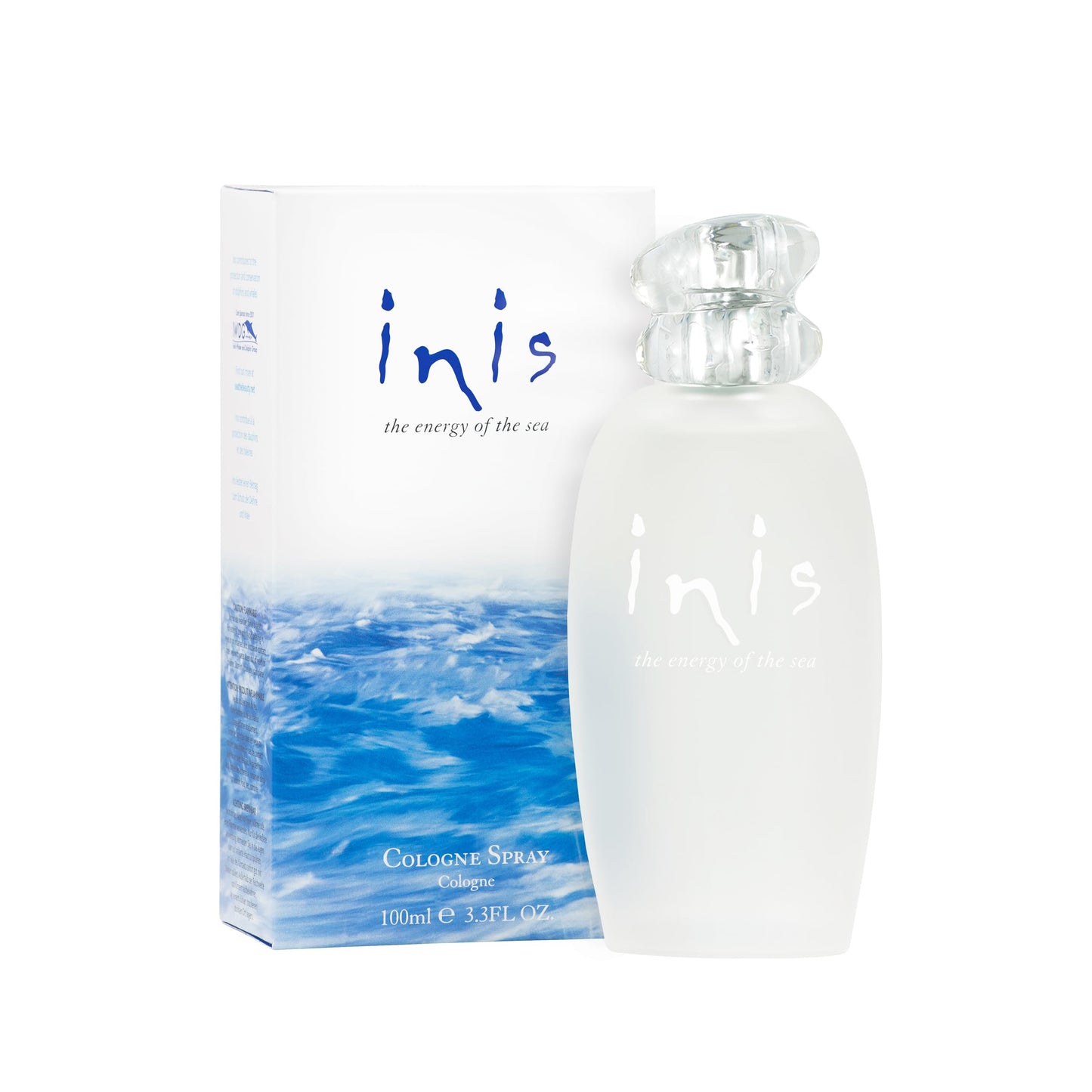 Hot Inis the Energy of the Sea - Cologne for Men and Women, 3.3 fl oz | Large Unisex Perfume for Women and Men, Clean Fresh Aquatic Ocean Fragrance in Frosted Sea Glass Bottle, Mens Cologne Gift