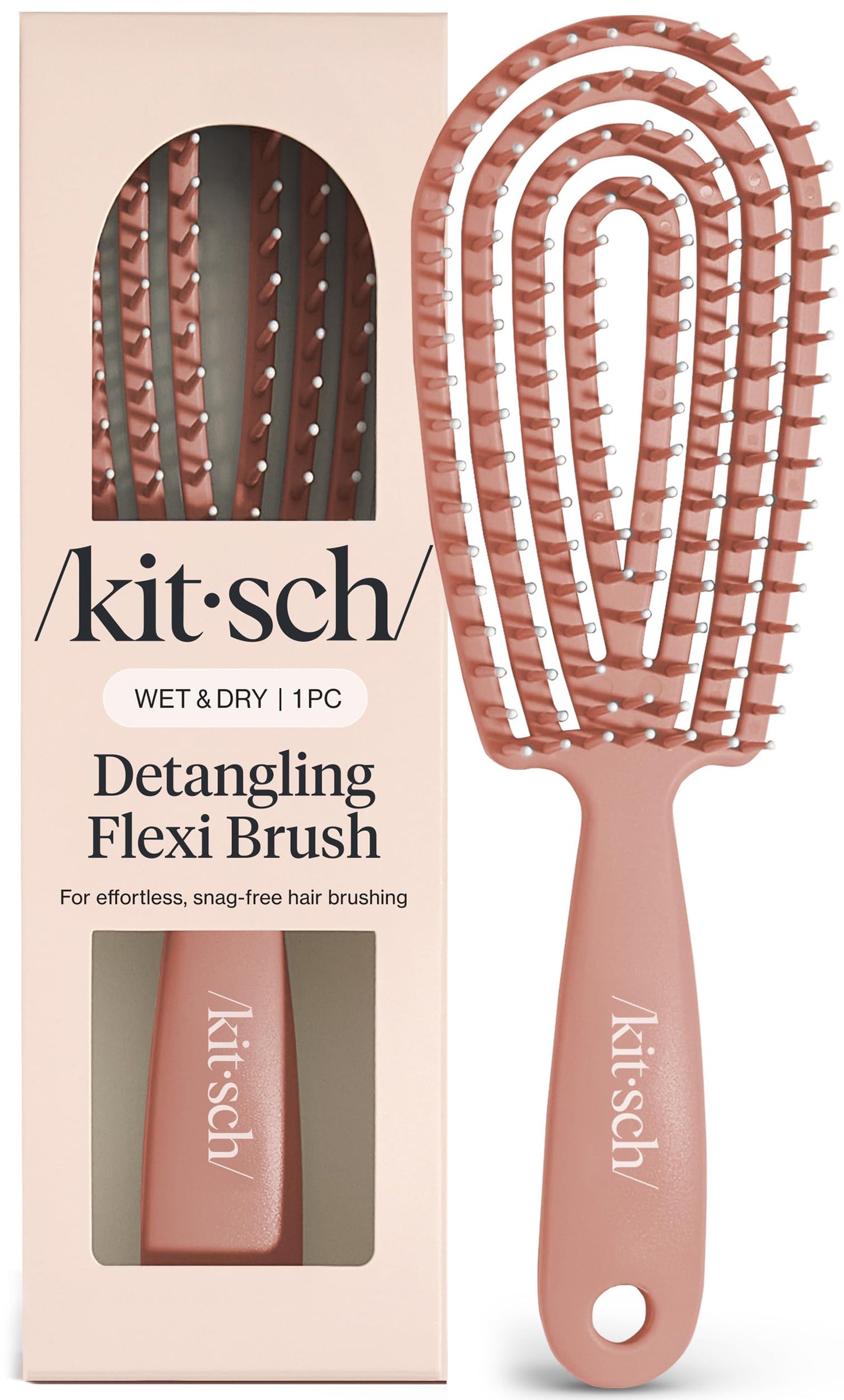 HotKitsch Hair Brush Detangler – Flexi Flow Hair Brush for Women, Men & Kids | Detangling Brushes for Curly Hair with Bendable Frame, Bounce Curl Defining Brush for Wet or Dry Strands - Haze Blue