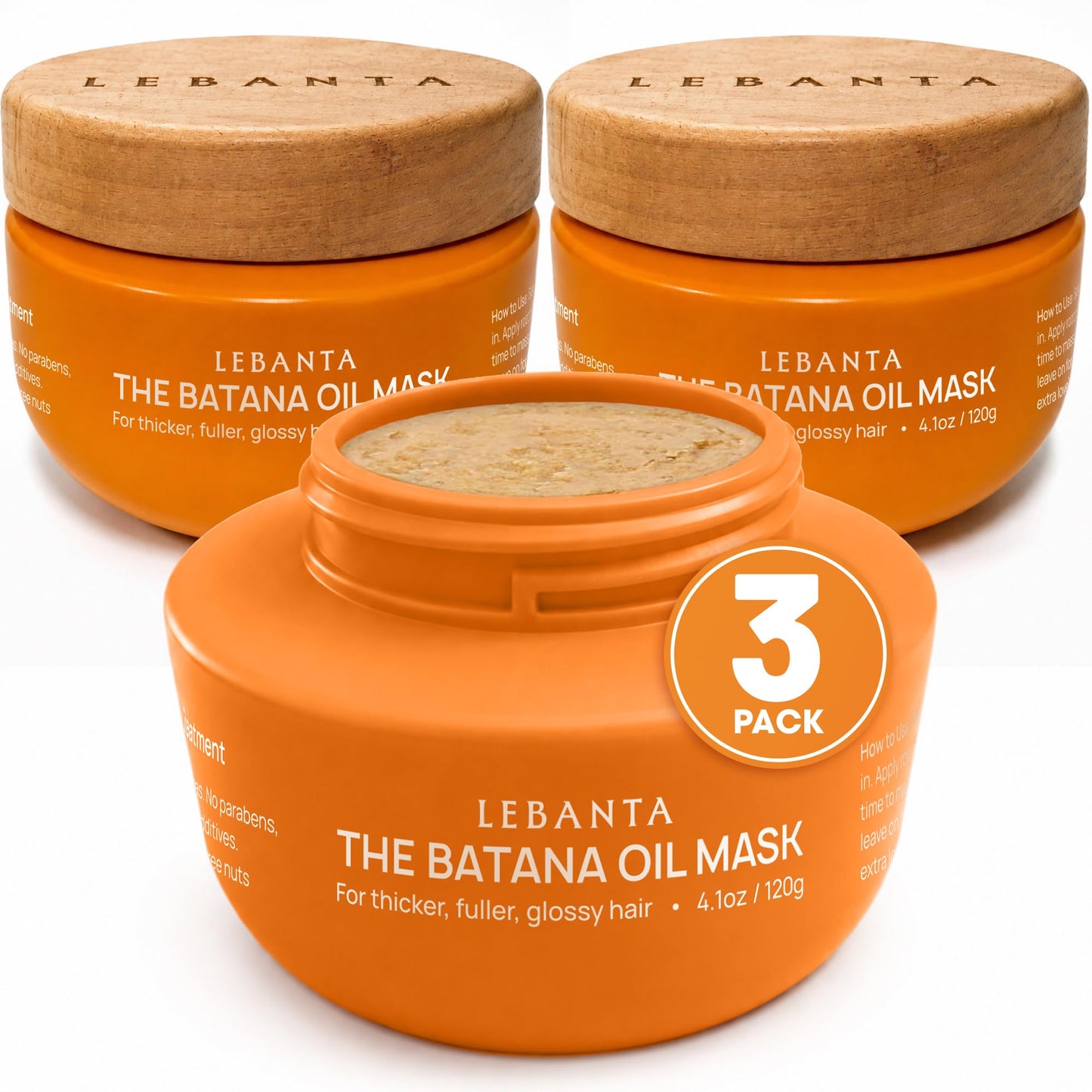 HotLebanta Raw Batana Oil for Hair - 100% Pure, Organic 4oz Batana from Honduras for Fuller, Thicker-Looking Hair - Unrefined Cold Pressed Cosmetic Scalp Oil & Hair Mask, Gift for Women (1 Pack)