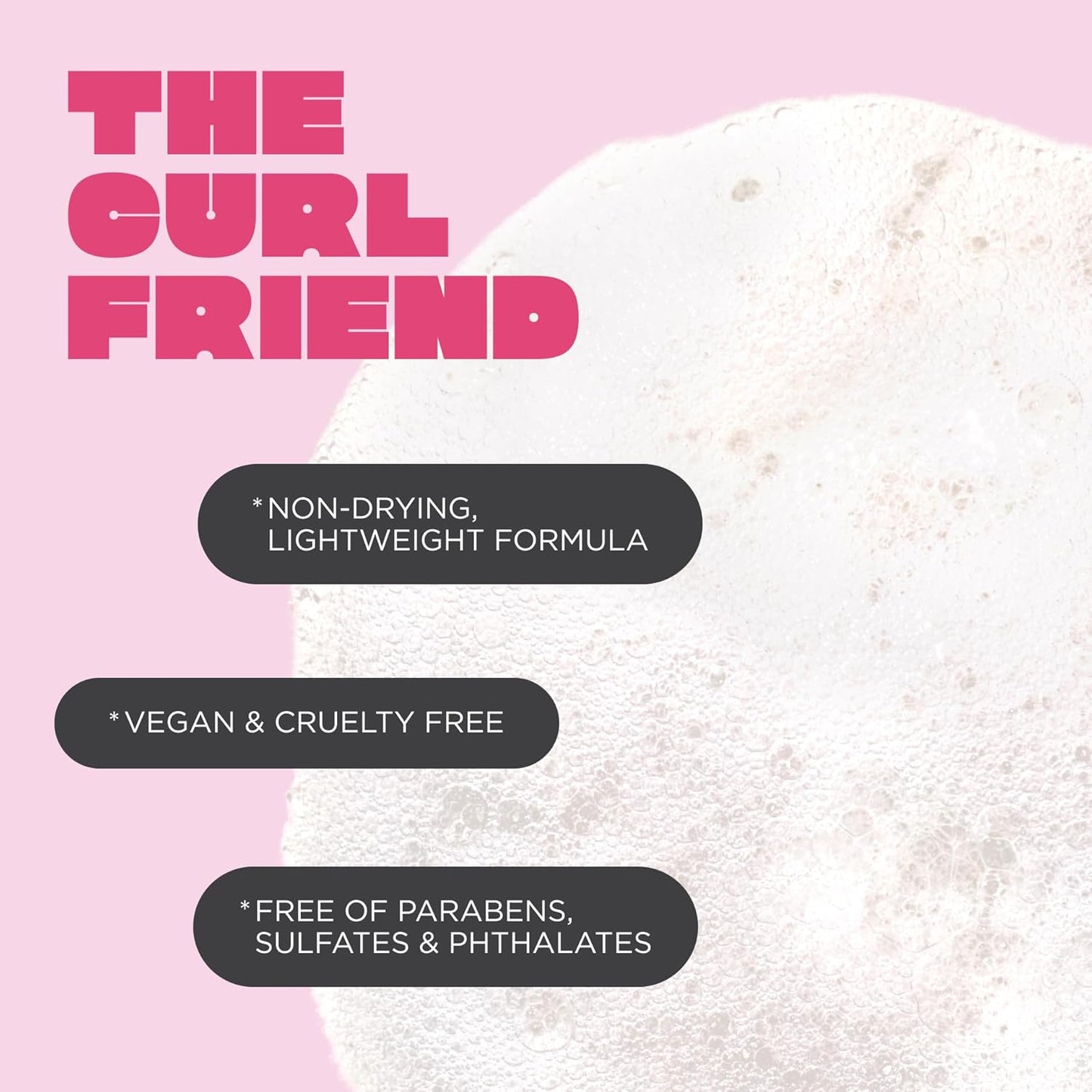 HotCake Beauty Gel-to-Foam Curl Styler, The Curl Friend – High Hold Curl Defining Gel, Frizz Protection, Coconut Oil & Shea Butter - For Curly Hair- 6.8 fl oz./ 200 mL
