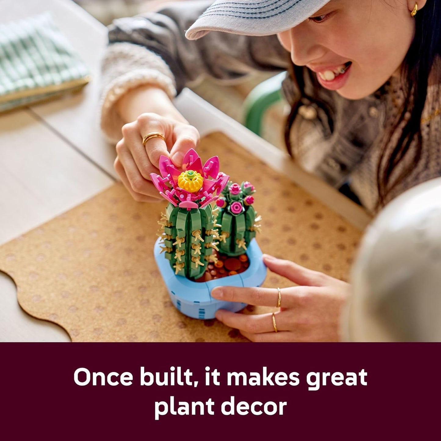 HotLEGO Botanicals Flowering Cactus Building Toy - Crafting Kit for Girls & Boys, Ages 9+ - Gift for Birthdays - Cactus Room Decor for Display for Bedroom or Book Shelf - 11509