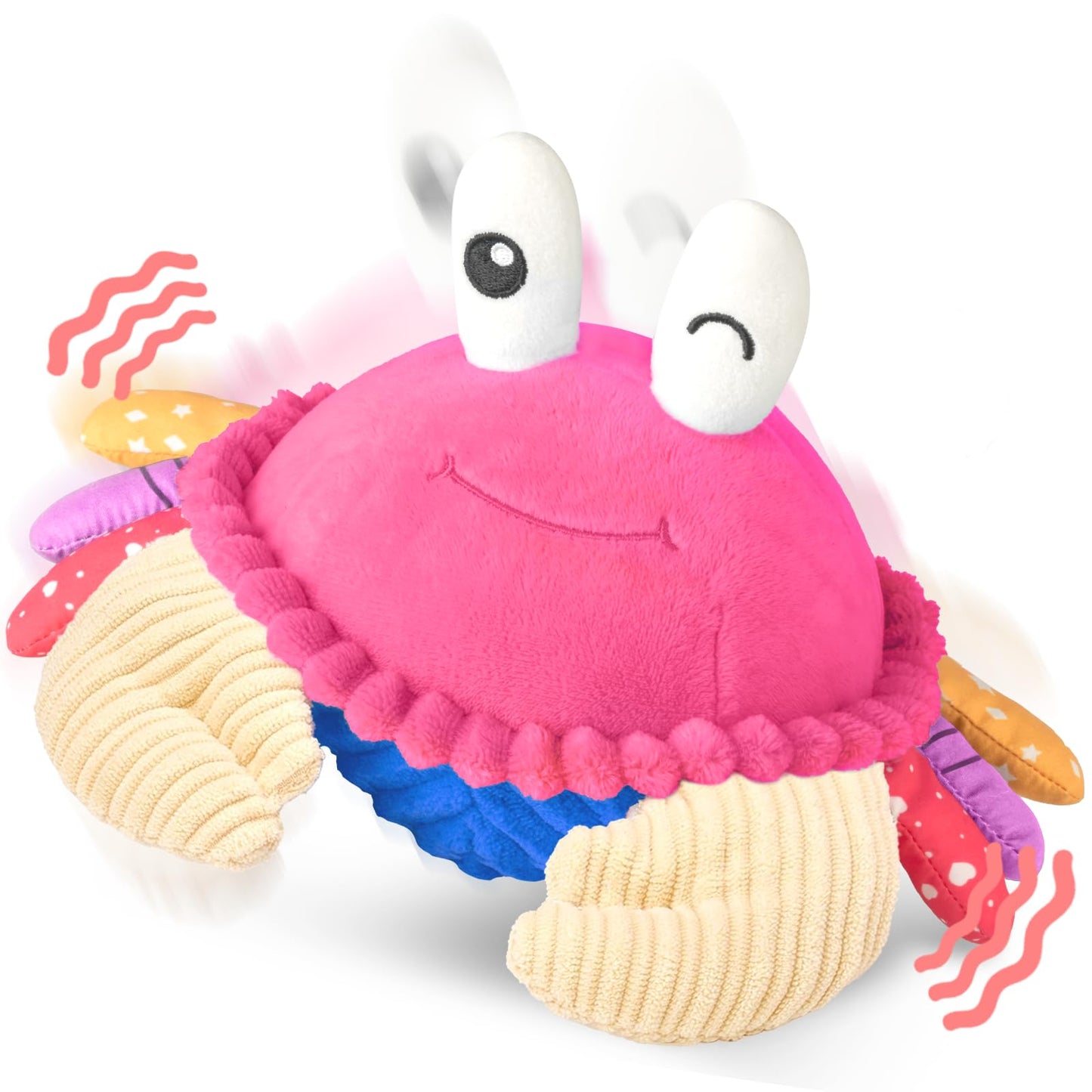 HotInteractive Crawling Crab Baby Toy, Musical Toy with 40 Songs & Recording | Soft Plush Toy for Tummy Time, Sensory Play, Moving Toy for Baby 6 Months+, Parent-Child Interaction, Gifts for Infants