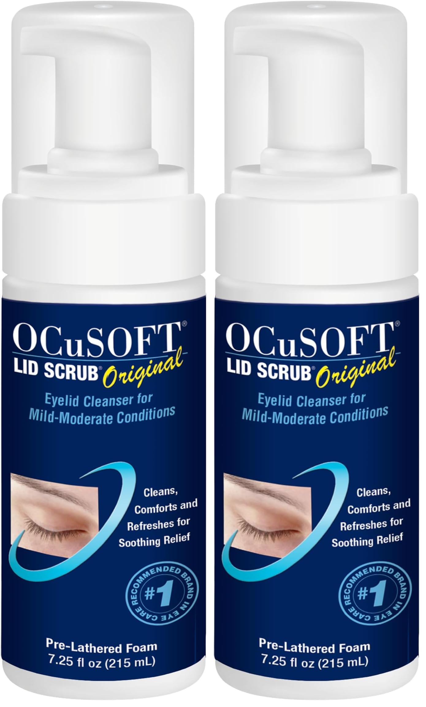 HotOCuSOFT Lid Scrub Original Foaming Eyelid Cleanser - Mild Instant Foaming Eyelid & Eyelash Cleanser - Daily Eyelid Wash to Remove Oil, Dust, Pollen & Eye Makeup - 7.25 fl oz