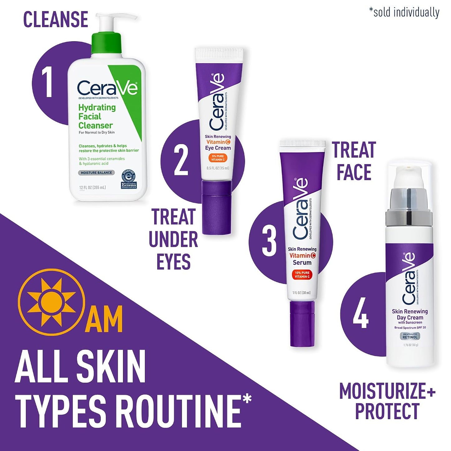HotCeraVe Skin Renewing Vitamin C Eye Cream, Vitamin C, Hyaluronic Acid, Ceramides & Caffeine, Under Eye Cream For Dark Circles and Puffiness, Fragrance Free & Ophthalmologist Tested, 0.5 Fl. Oz