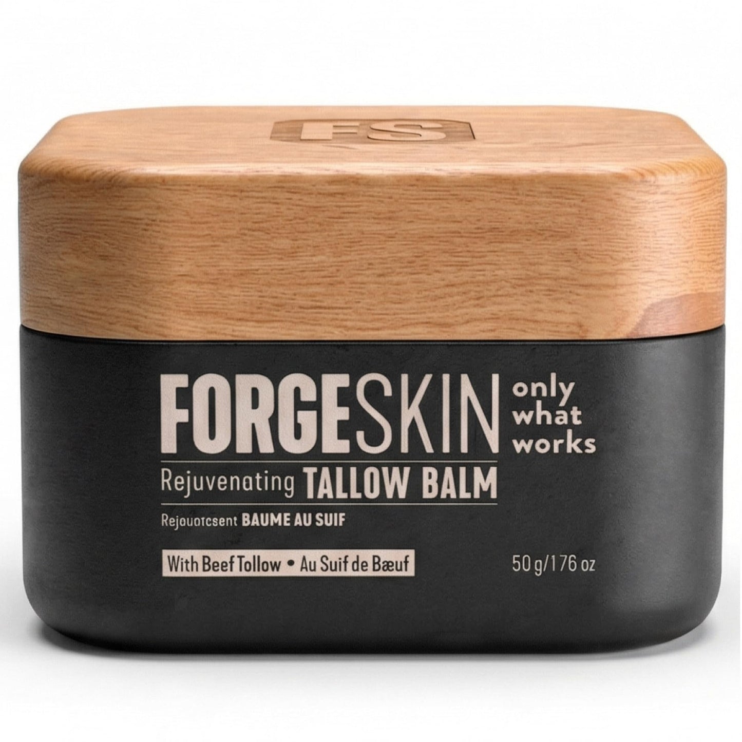 HotForge Skin Beef Tallow Balm Moisturizer for Men Skin Care - Face + Body Wrinkle Defense, Hydration Cream - Natural Skincare Lotion (1.7 OZ)