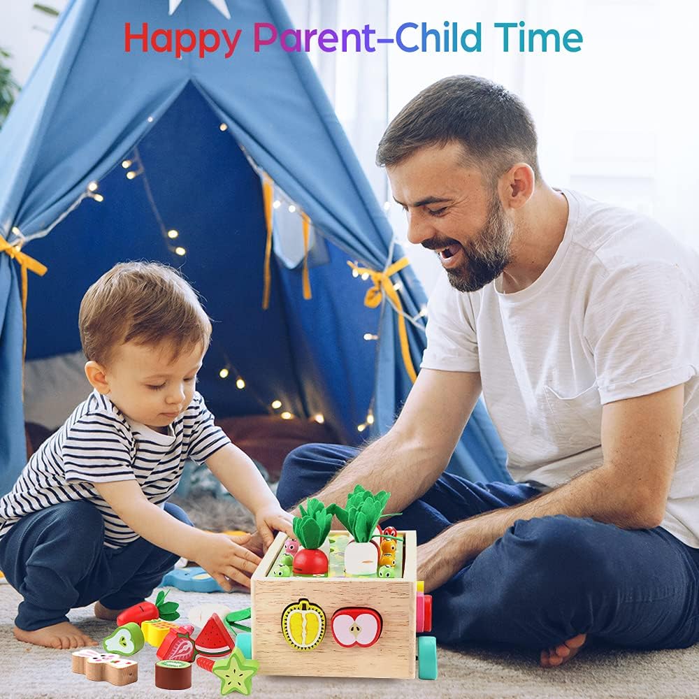 HotToddlers Montessori Wooden Educational Toys for Baby Boys Girls Age 1 2 3 Year Old, Shape Sorting Toys 1st One First Birthday Girl Gifts for Kids 1-3, Wood Preschool Learning Fine Motor Skills Game