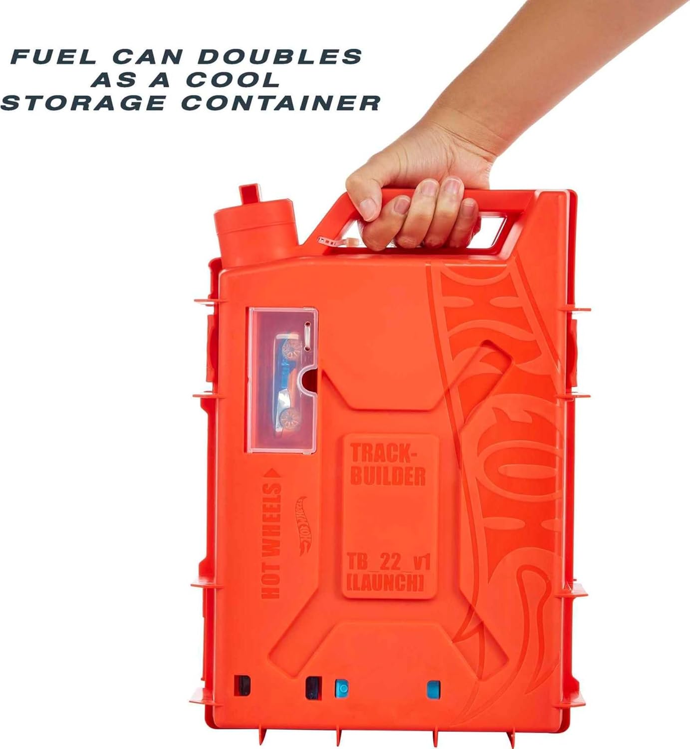 HotHot Wheels Track Builder Unlimited Fuel Can Stunt Box Playset & Car | Portable Track Set in a Container that Looks like a Gas Can, 14 Component Parts & 1:64 Scale Toy Vehicle