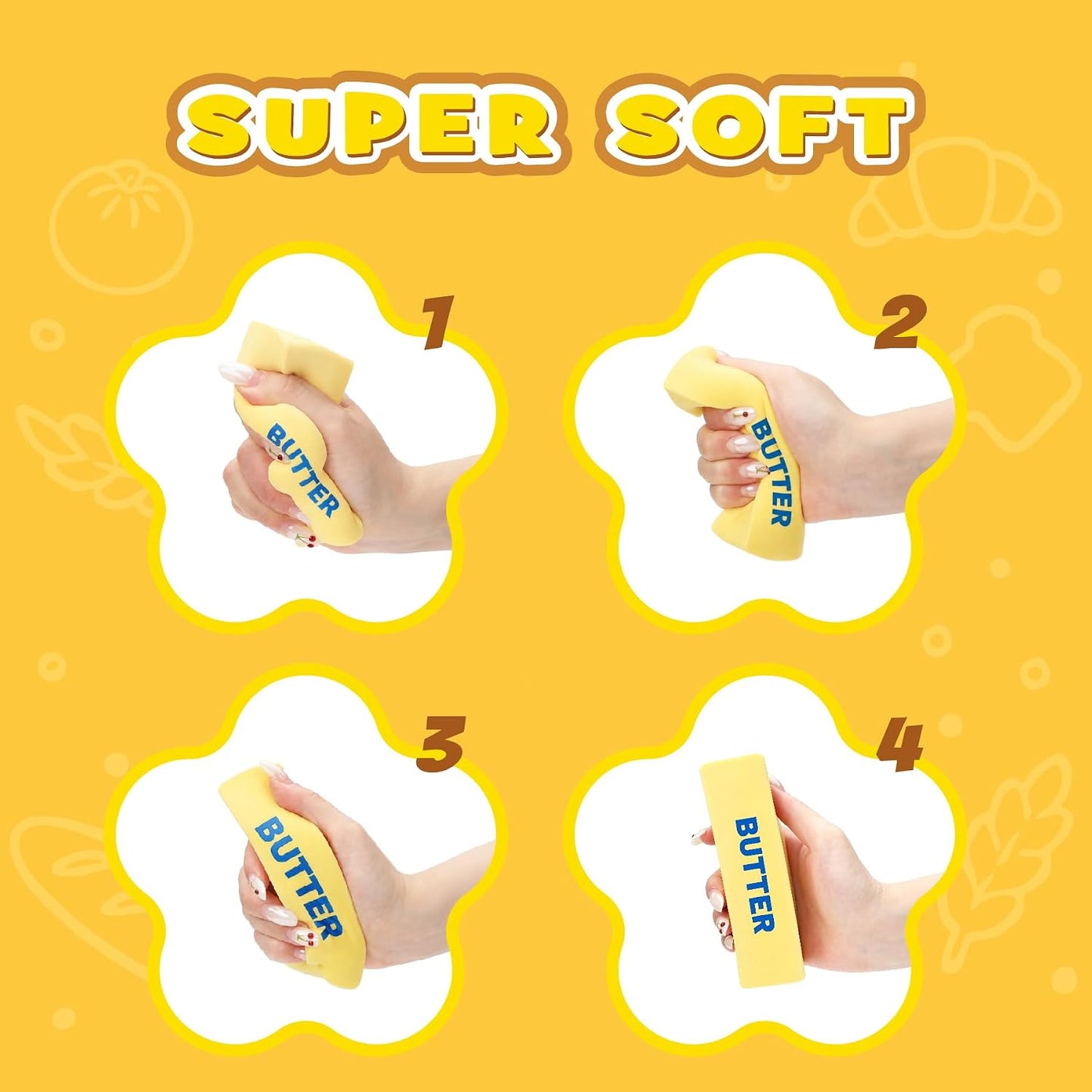 Hot 9 Pack Bread Slow Rising Squishy Set, Popular Food Butter Bread Cake and Banana Soft Low Rise Squishies, Sensory Fidget Toys for Anxiety Relief, Fun Stress Relief and Focus Gifts