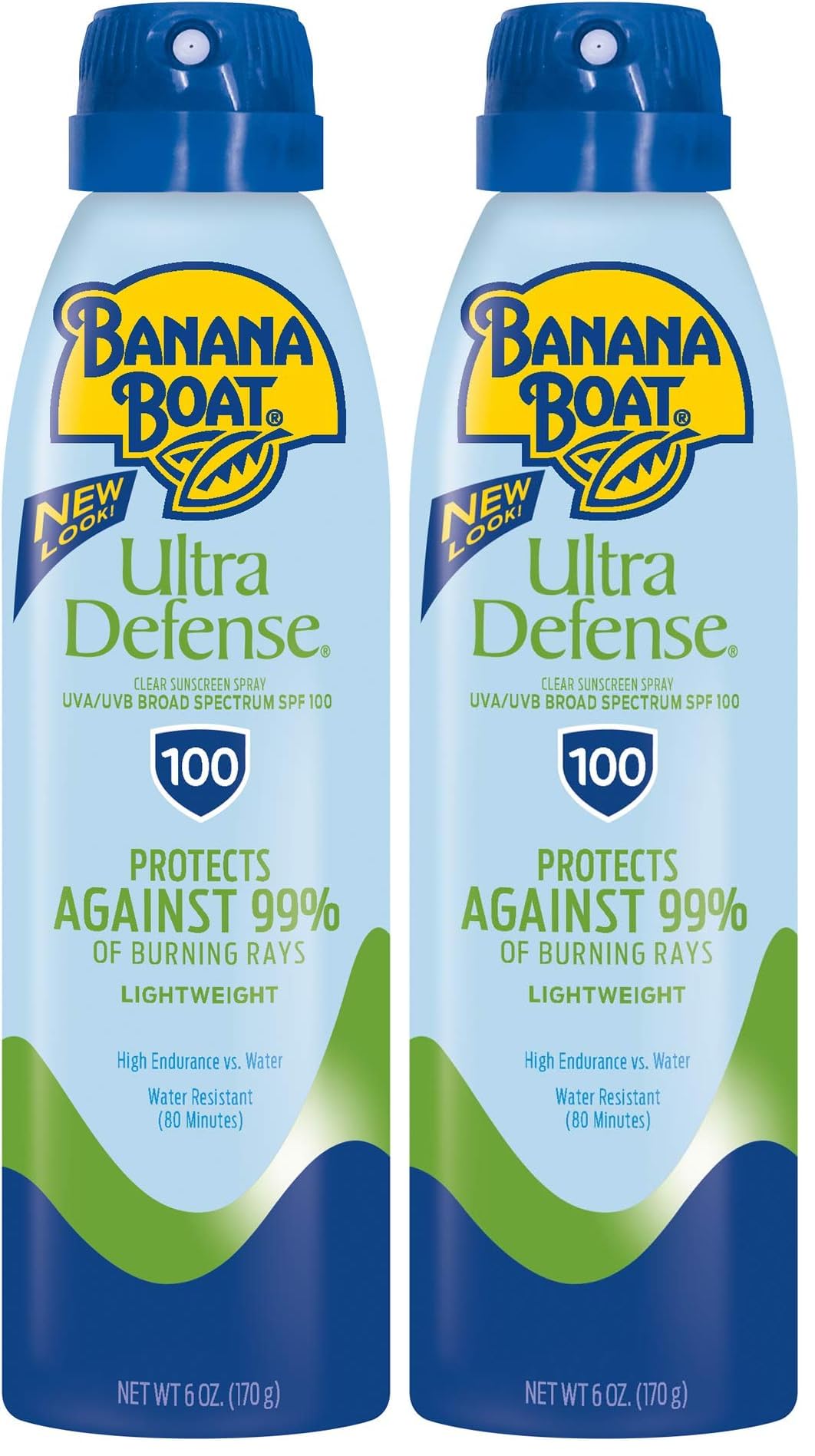 HotBanana Boat Ultra Defense Clear Sunscreen Spray SPF 100, 6oz | Lightweight Sunscreen, Banana Boat SPF 100, Water Resistant, 6oz