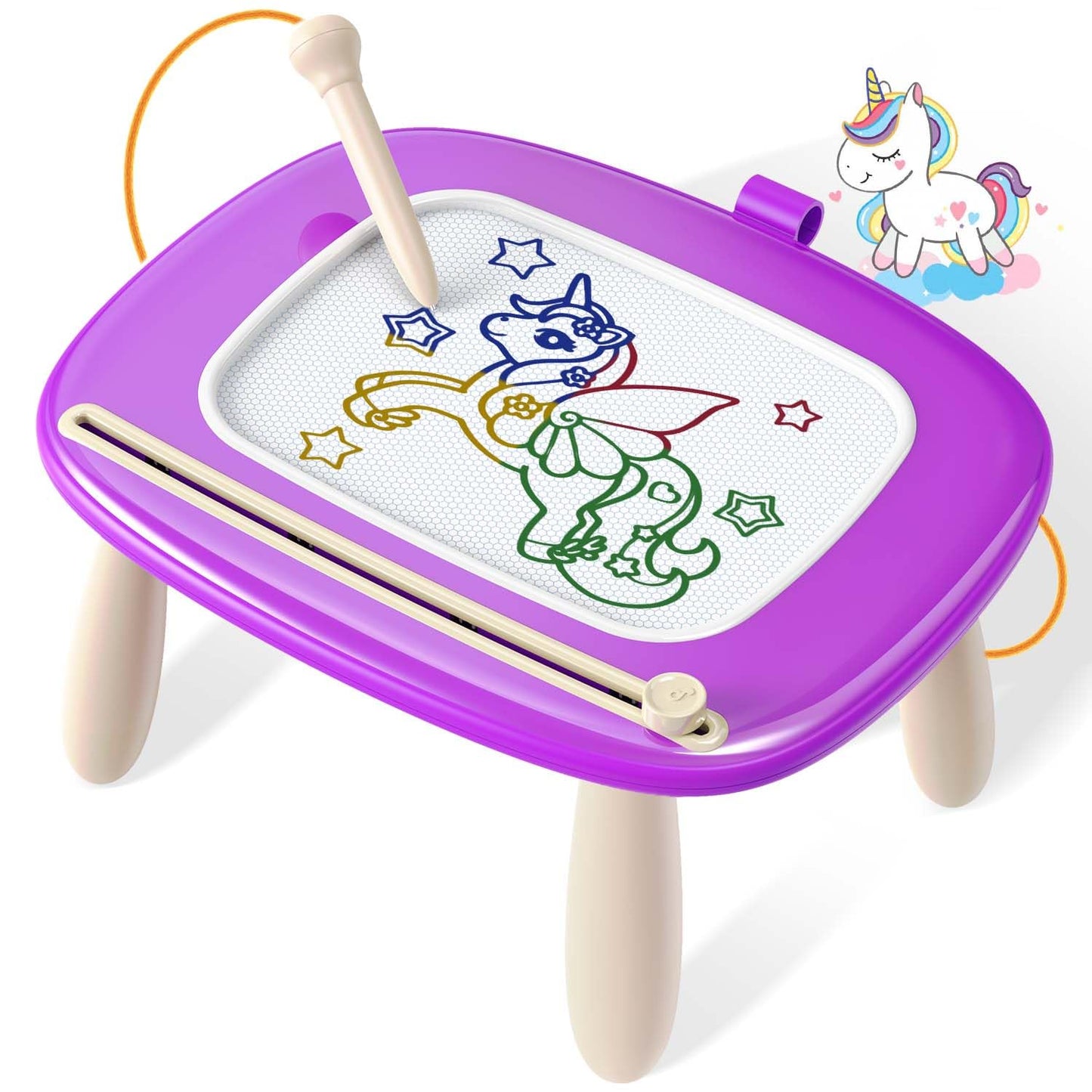 HotSeimome Magnetic Drawing Board, Toddler Girl Toys for 1-3 Year Old, Doodle Board Learning and Educational Kids Toys for 1 2 3 Year Old Baby Birthday GIF- Pink