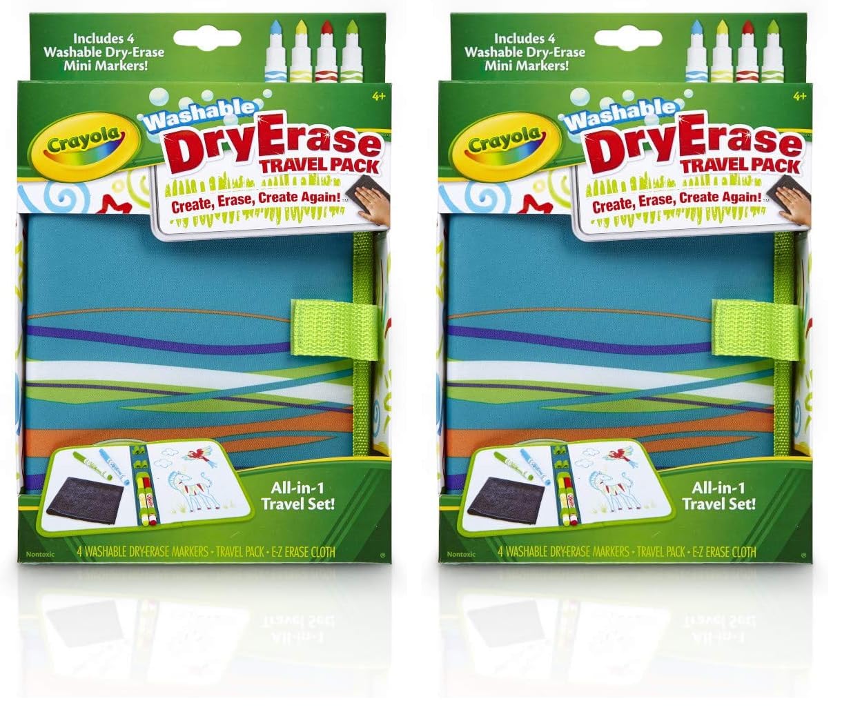 Hot Crayola Washable Dry Erase Travel Pack, Whiteboard for Kids, Ages 4, 5, 6, 7