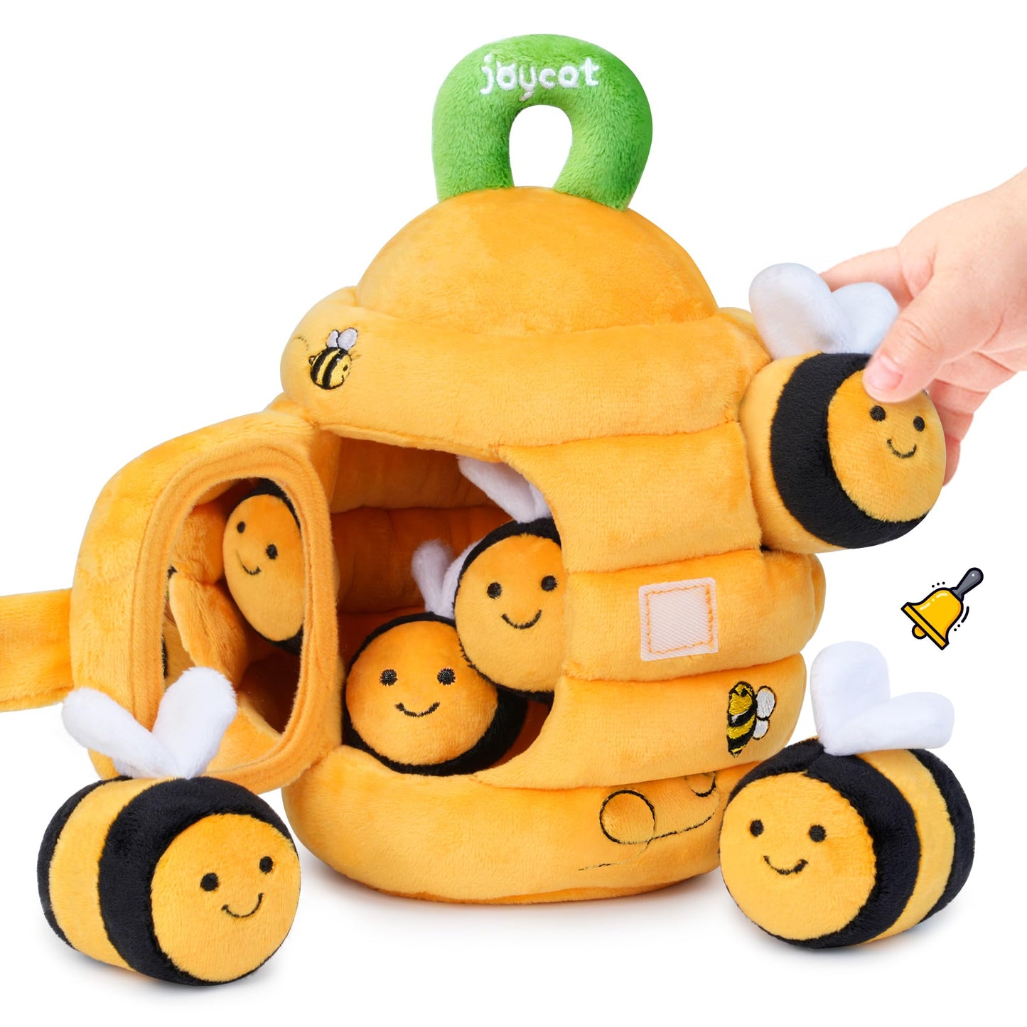 Hot JoyCat Baby Toys 6-12 Months - Soft Baby Beehive with 5 Sensory Bees - Rattle, Crinkle Paper, Squeaker, Mirror, Busy Montessori Soft Toys for Toddlers 0-3 Years Old - Baby Easter Basket Stuffers Gift