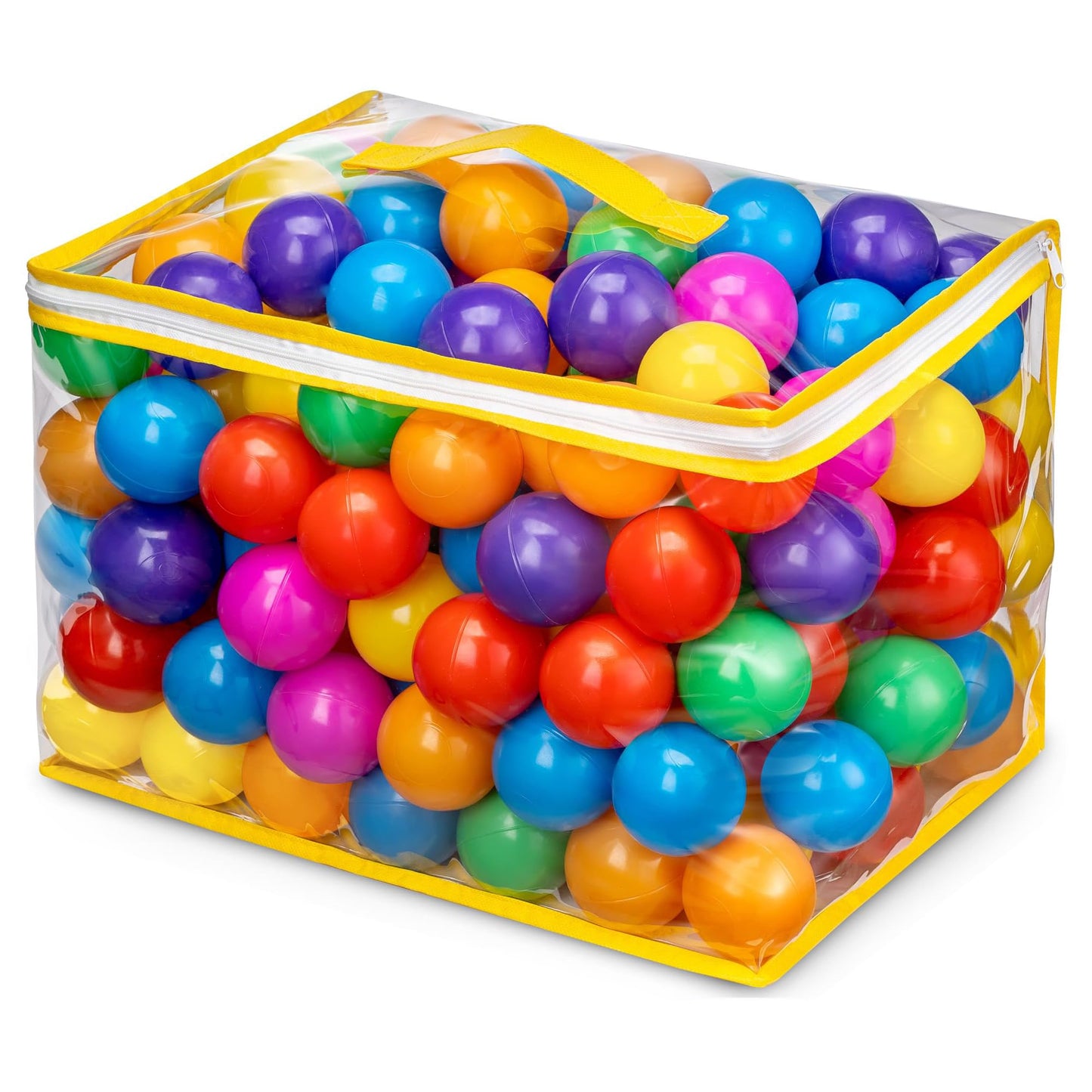 HotHovenlay Ball Pit Balls Phthalate Free BPA Free Crush Proof Plastic - 7 Bright Colors in Reusable Play Toys for Kids with Storage Bag