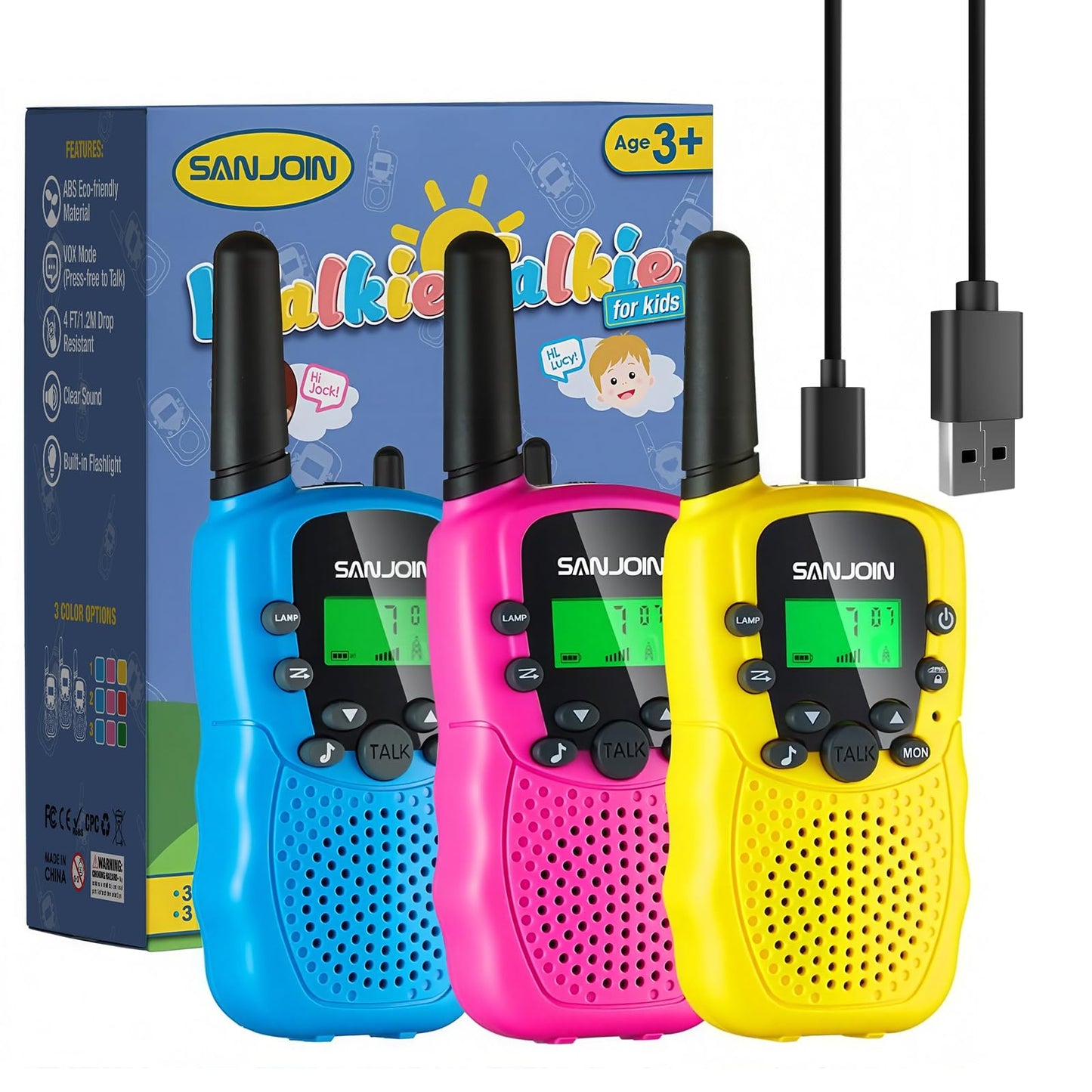 HotWalkie Talkies for Kids Games Outdoor Toys for 3-12 Year Old Boys Girls, 3 Miles Long Range Walkie Talkie to Camping Hiking, 4 Year Old Girl Birthday Gifts for 3 4 5 6 7 8 9 Year Old Boy Girl Gift