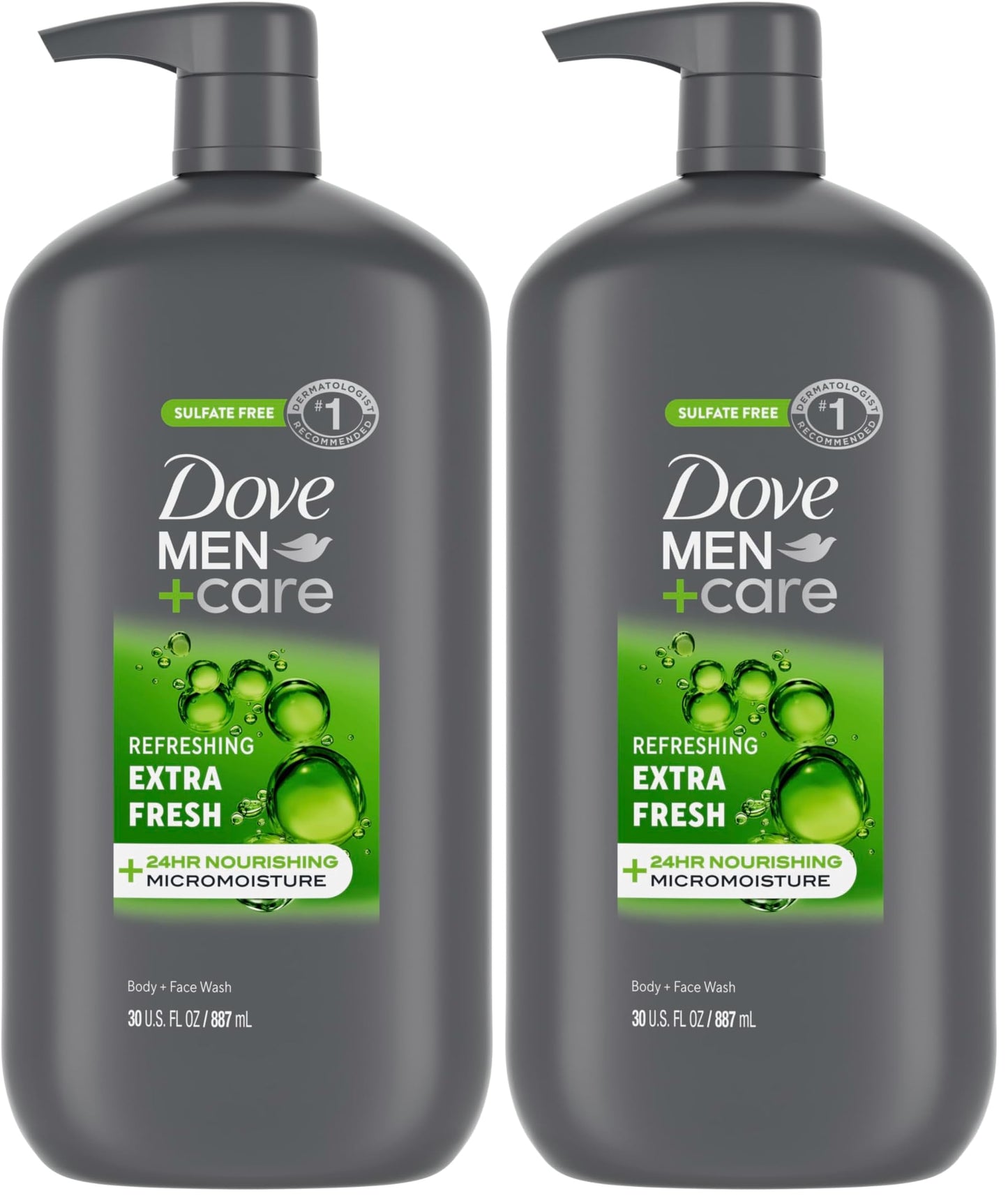 HotDOVE MEN + CARE Body and Face Wash Refreshing Extra Fresh Men's Body Wash with 24-Hour Nourishing Micromoisture Technology 30 oz