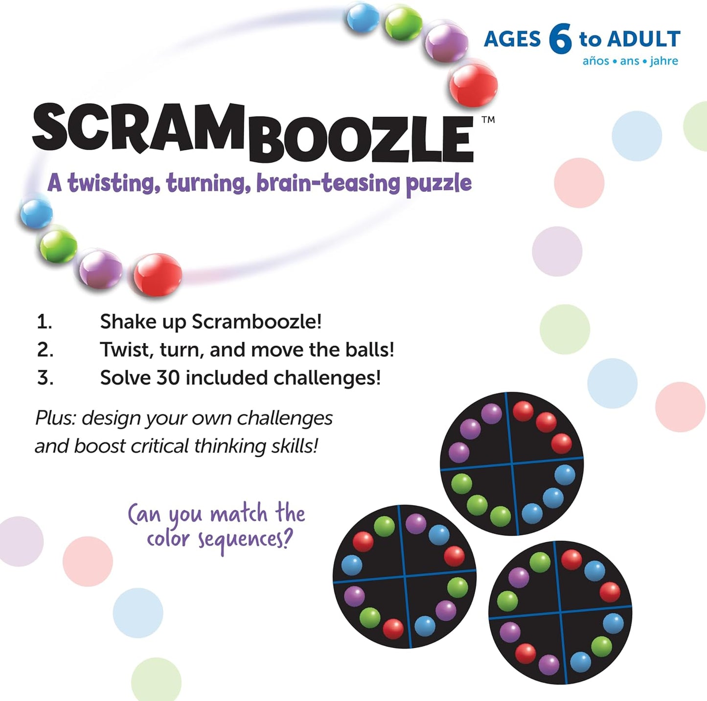 Hot Learning Resources Scramboozle Puzzle Ball - 3D Brain Teaser Puzzles for Kids and Adults, Puzzles for Teens, Problem Solving Puzzle Games, Travel Games, Fidget Toys, Gifts for Boys and Girls