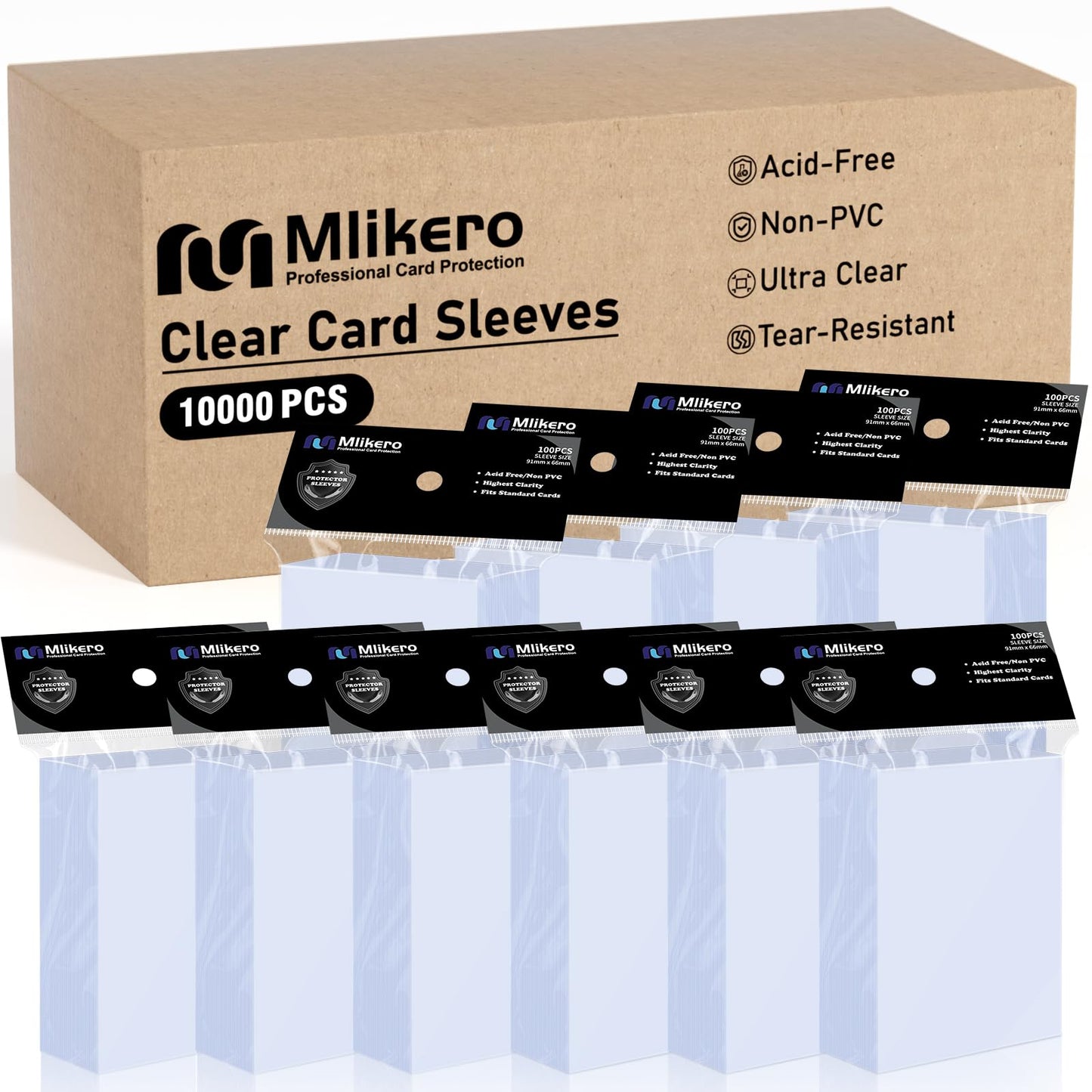 Hot 1200 Count Card Sleeves, Clear Baseball Card Sleeves, Soft Trading Card Sleeve Fit for MTG, TCG, Baseball Cards, Football Cards, Game Cards