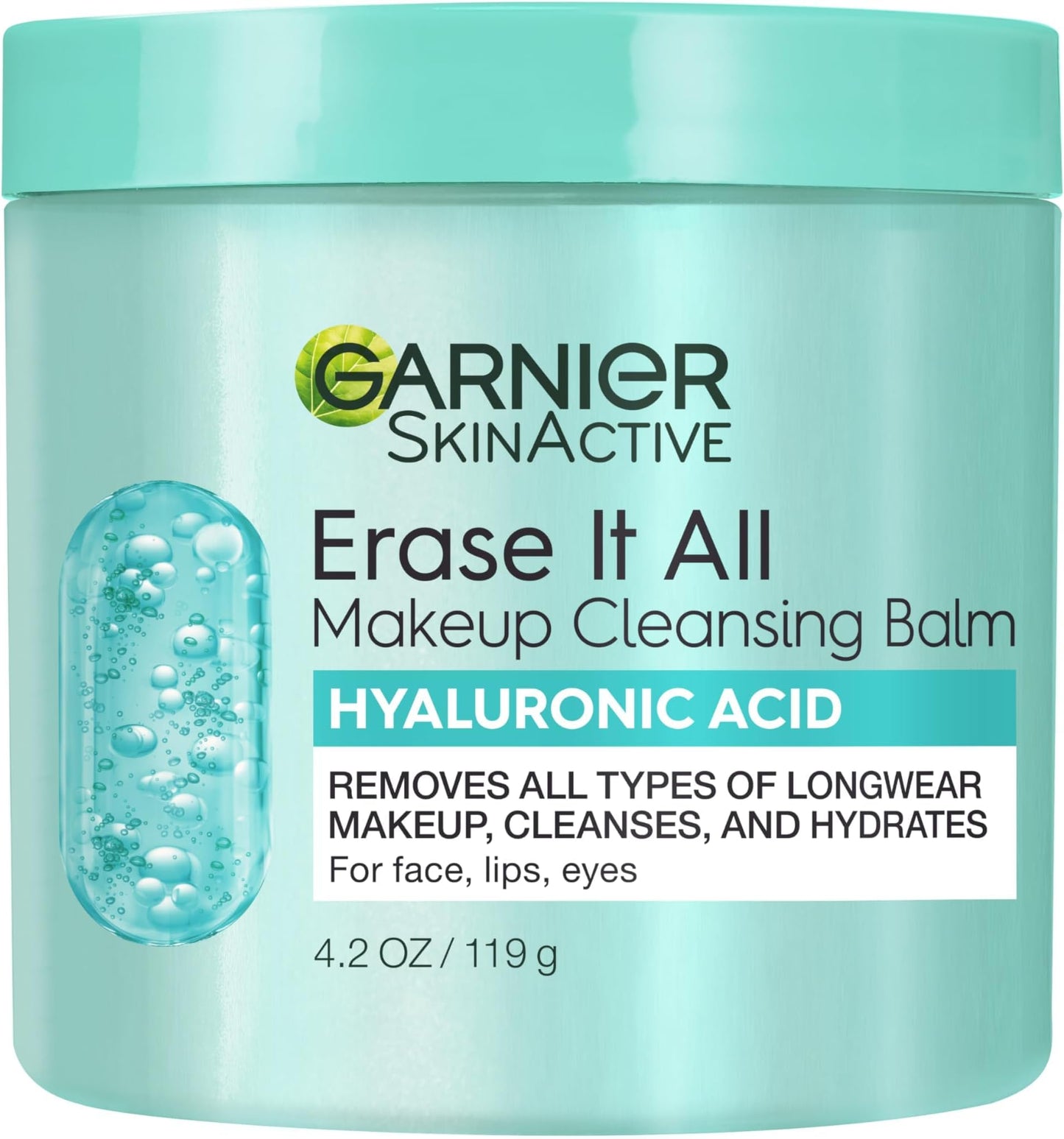 HotGarnier Erase It All Makeup Cleansing Balm with Hyaluronic Acid, Replumping Facial Cleanser and Makeup Remover, 4.2 Oz