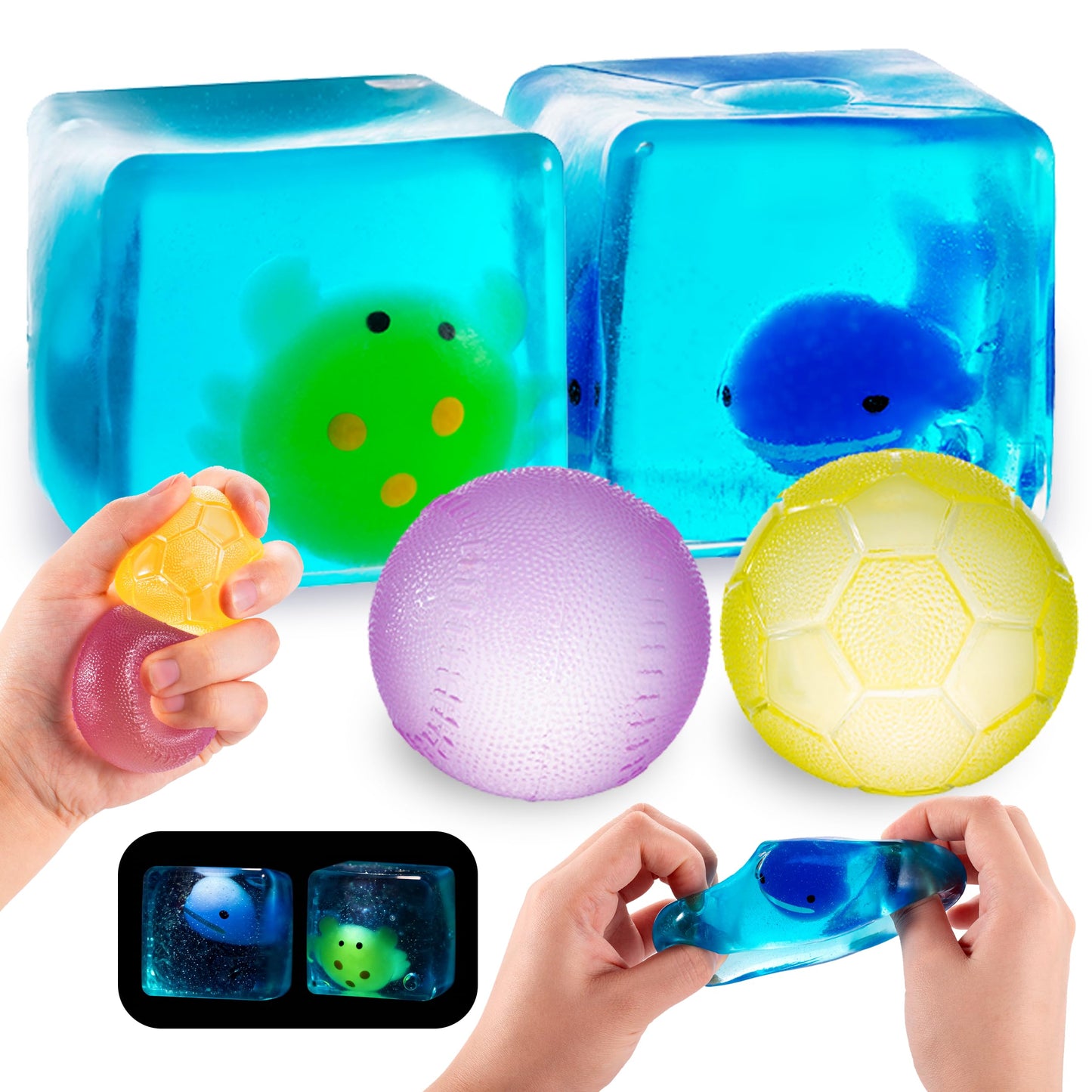 Hot Squishy Stress Ball & Slow Rising Butter Squishy Fidget Toys Set - 4 Pack Ultra Soft Sensory Toys, Cute Taba Pack for Kids Adults, Desk Toy, Party Favors & Gift Ideas