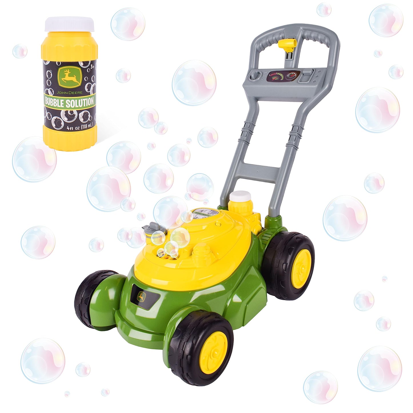HotJohn Deere Bubble Lawn Mower for Toddlers, Bubble Blowing Machines, Indoor and Outdoor Gardening Toy, Birthday, Party Favor for Preschool Girls and Boys, No Batteries Required, 2+