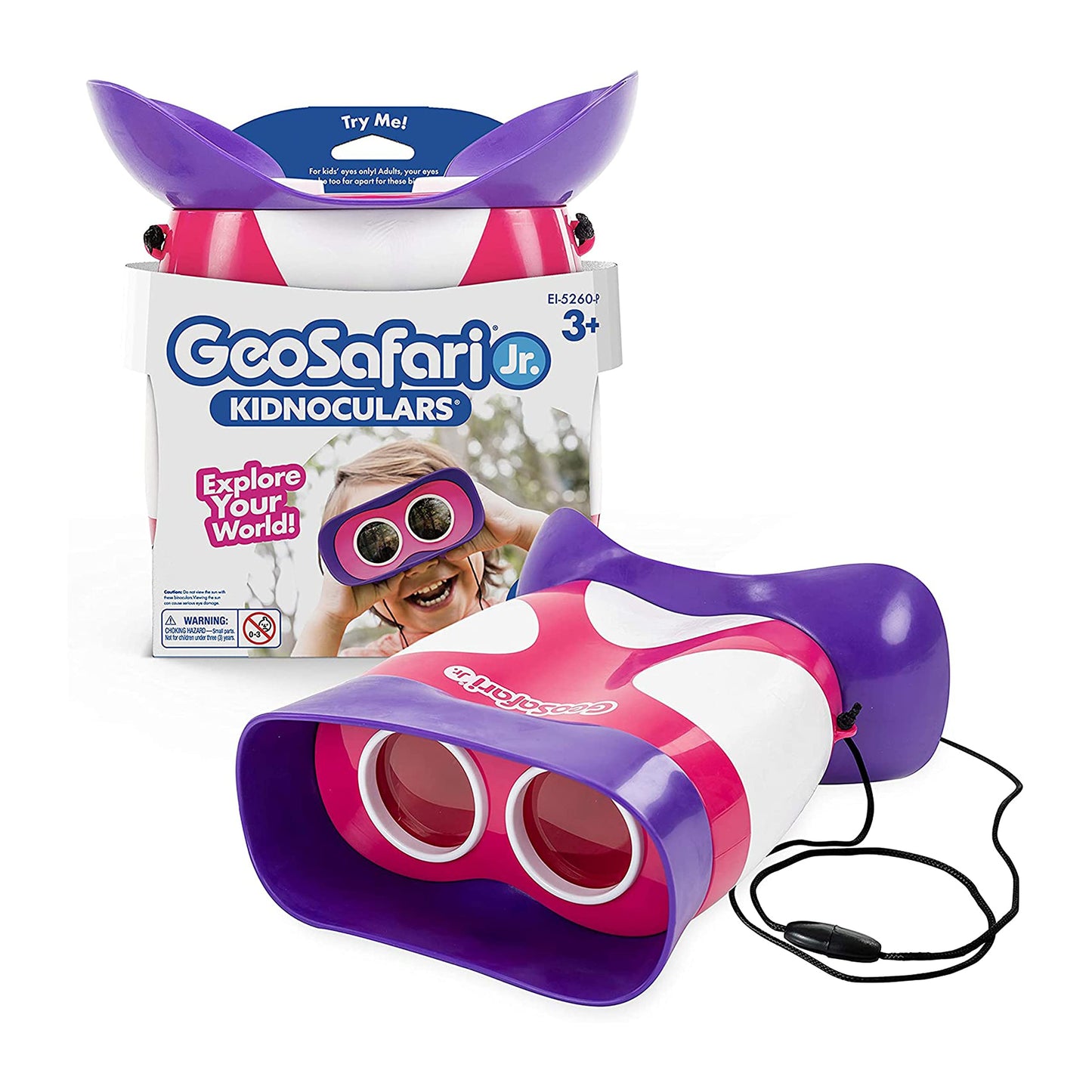 HotEducational Insights GeoSafari Kidnoculars - Toy Binoculars for Kids, Outdoor Toys for Kids Ages 4-8, Toddler Camping and Nature Toys, Lightweight Binoculars with Neck Strap, Bird Watching Gear