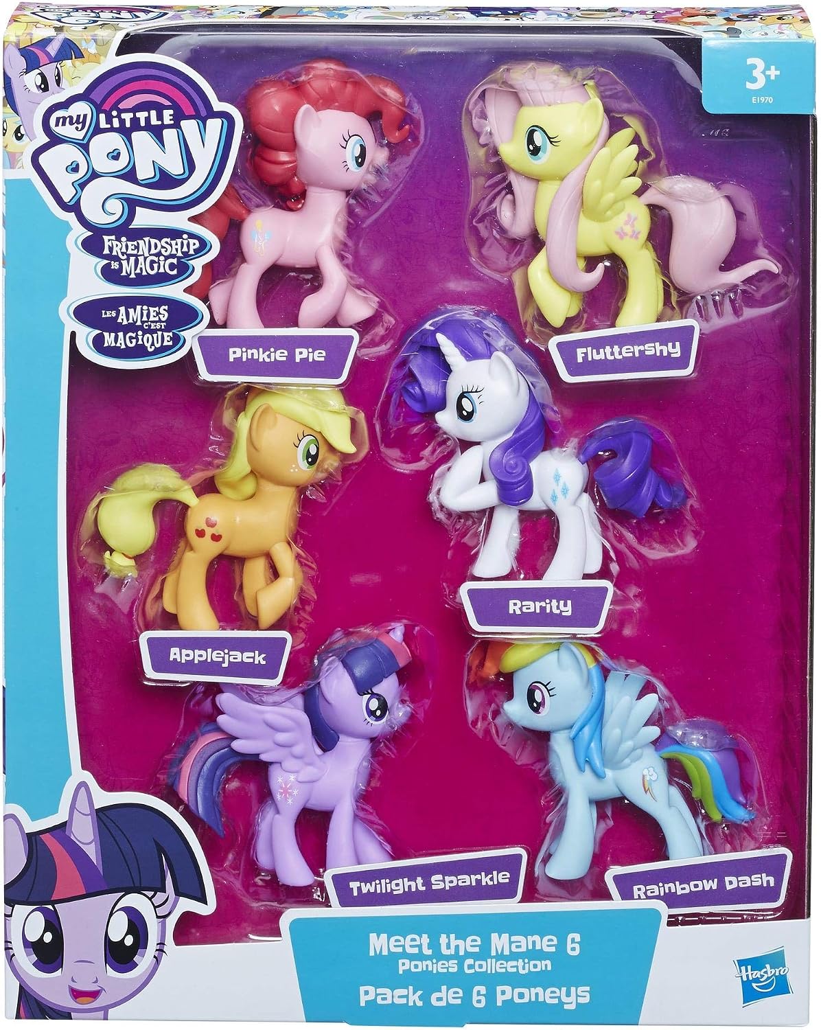 Hot My Little Pony Friendship is Magic Toy Meet The Mane 6 Collection Set - 6 Pony Figures Including Twilight Sparkle, Kids Ages 3 and Up (Amazon Exclusive)