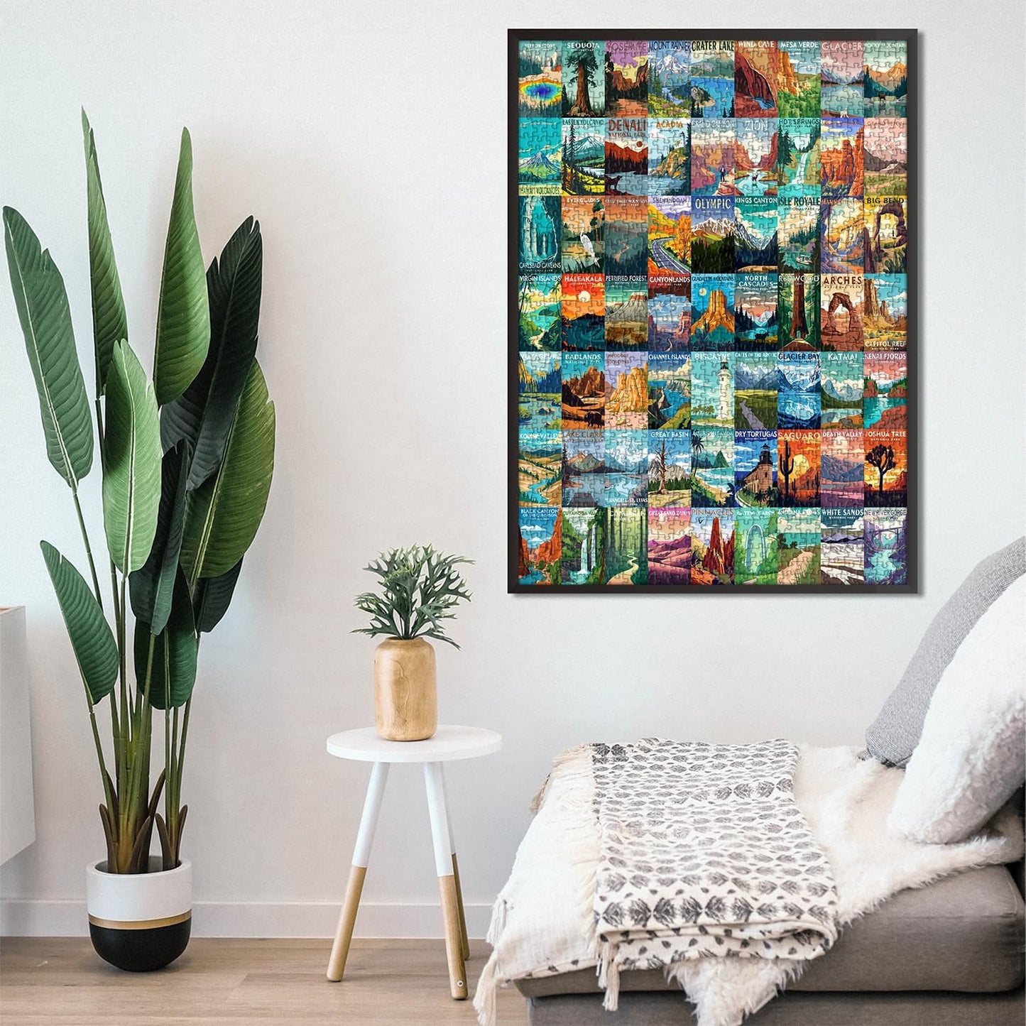 HotNational Parks Puzzle for Adults 1000 Pieces, Travel Poster Landscape Puzzle Including Zion Yellowstone Yosemite, Nature Jigsaw Puzzles Scenery Mountain Scene