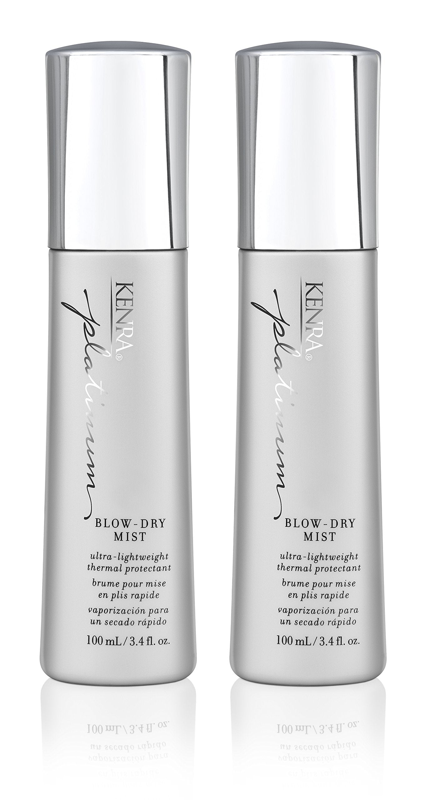 HotKenra Platinum Blow-Dry Mist | Ultra-Lightweight Thermal Protectant | Detangles, Smooths, & Softens | Eliminates Frizz & Resists Humidity | Fine To Medium Hair