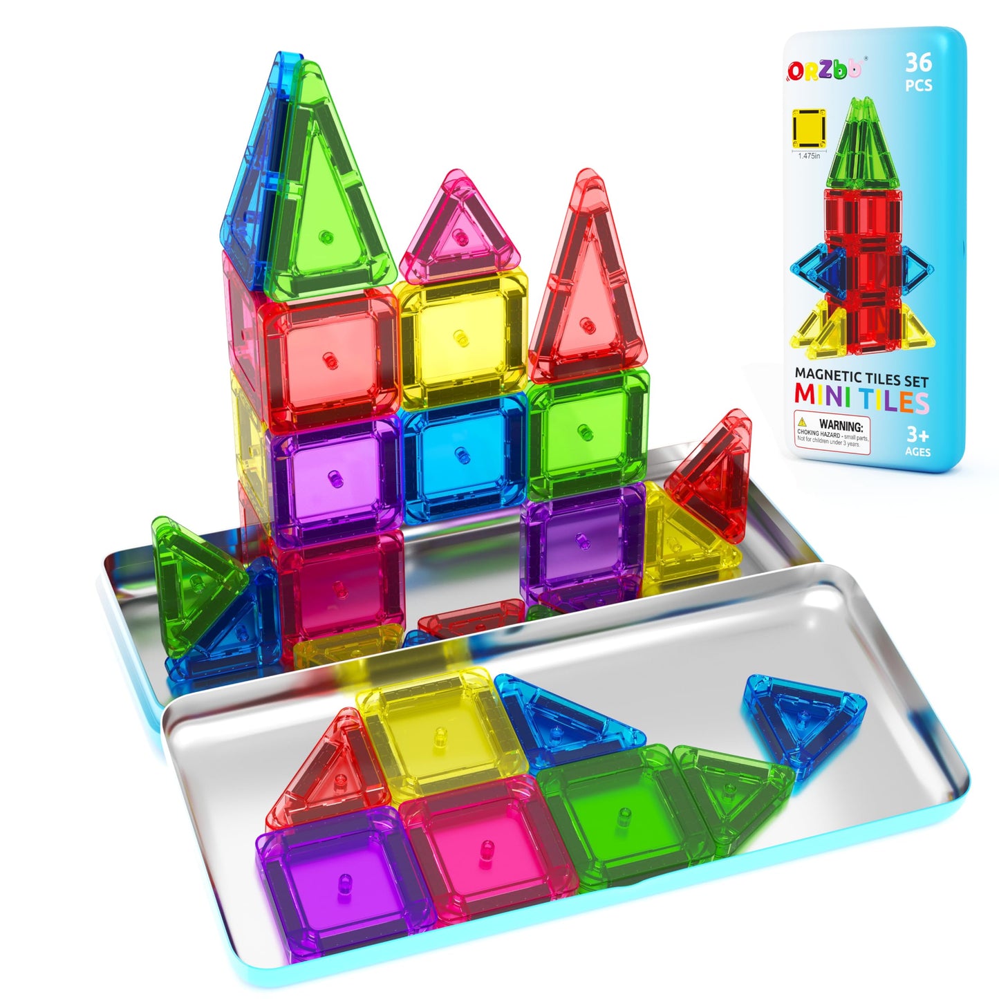 Hot Magnetic Tiles Mini Travel Toddler Set, Magnetic Blocks Building Kids Toys & Games, Montessori Preschool Classroom Must Haves Educational Learning Sensory Toys for 3+ Year Old Boys Girls Birthday Gift