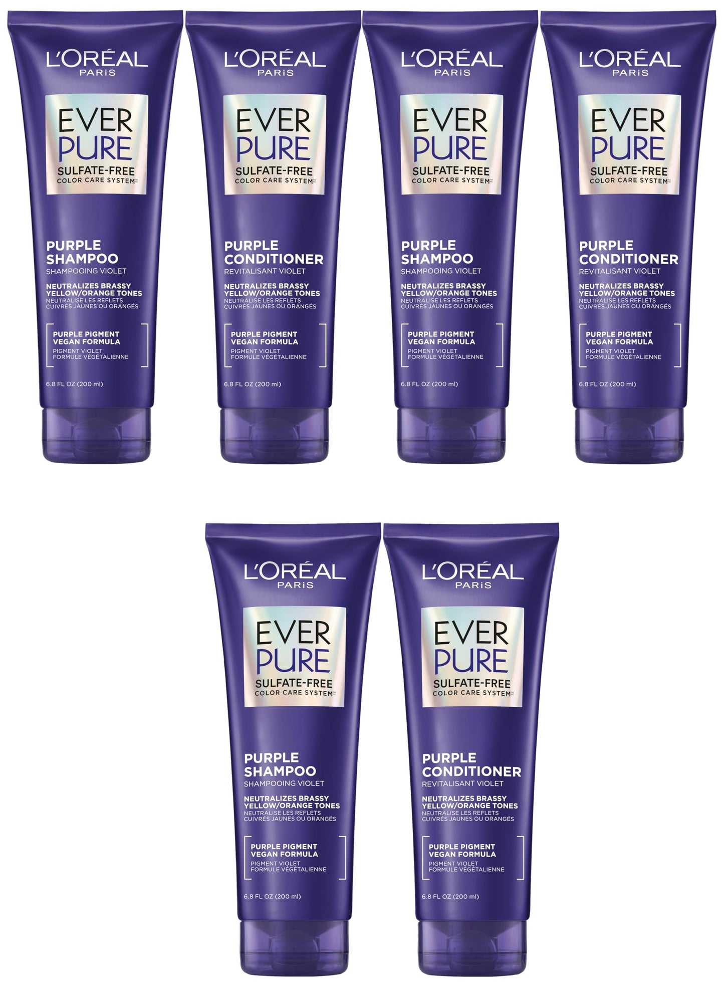 HotL'Oreal Paris EverPure Purple Shampoo and Conditioner Set, Sulfate-Free Brass Toning for Blonde, Bleached, Highlighted, Silver or Gray Color-Treated Hair, 13.6 Fl Oz Set