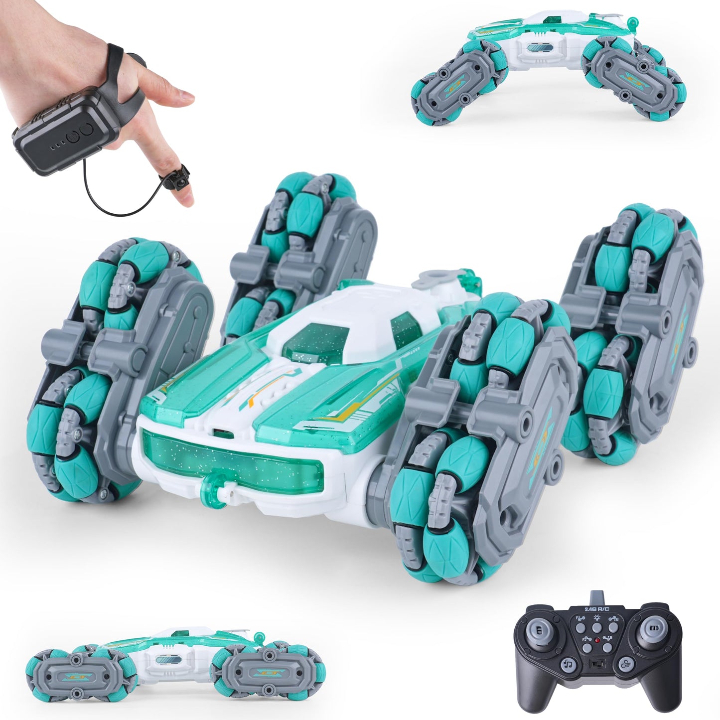 HotNEXBOX 8WD Remote Control Car Toys for Kids, Gesture Sensing RC Stunt Truck | Birthday Gifts, Great for Boys Age 6-12, Cool Toys with Lights Music Spray, Transformable & Durable