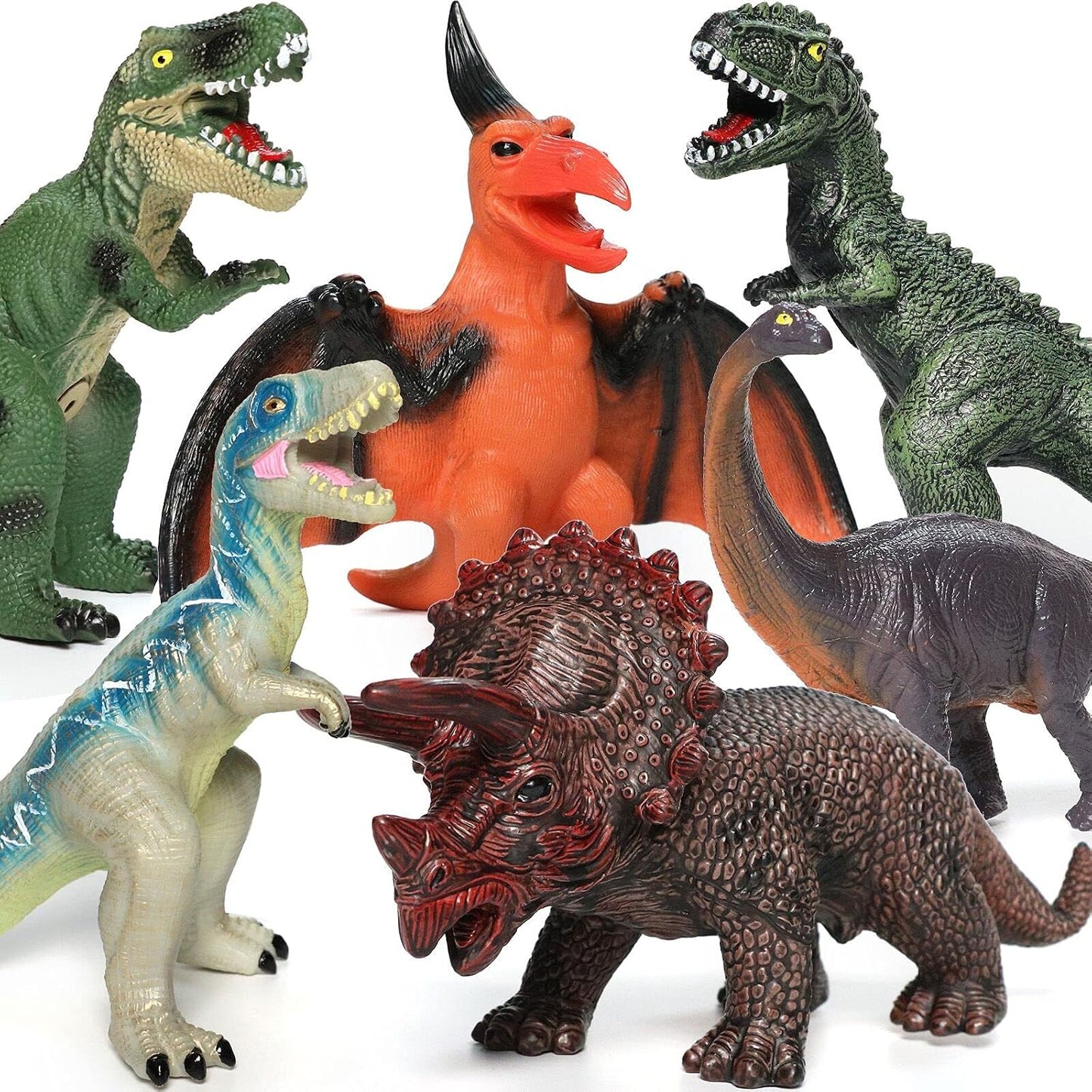 Hot Gzsbaby 6 Piece Jumbo Dinosaur Toys for Kids 3-5 and Toddlers, Large Soft Dinosaur Toys for Lovers - Perfect Party Favors, Birthday Gifts