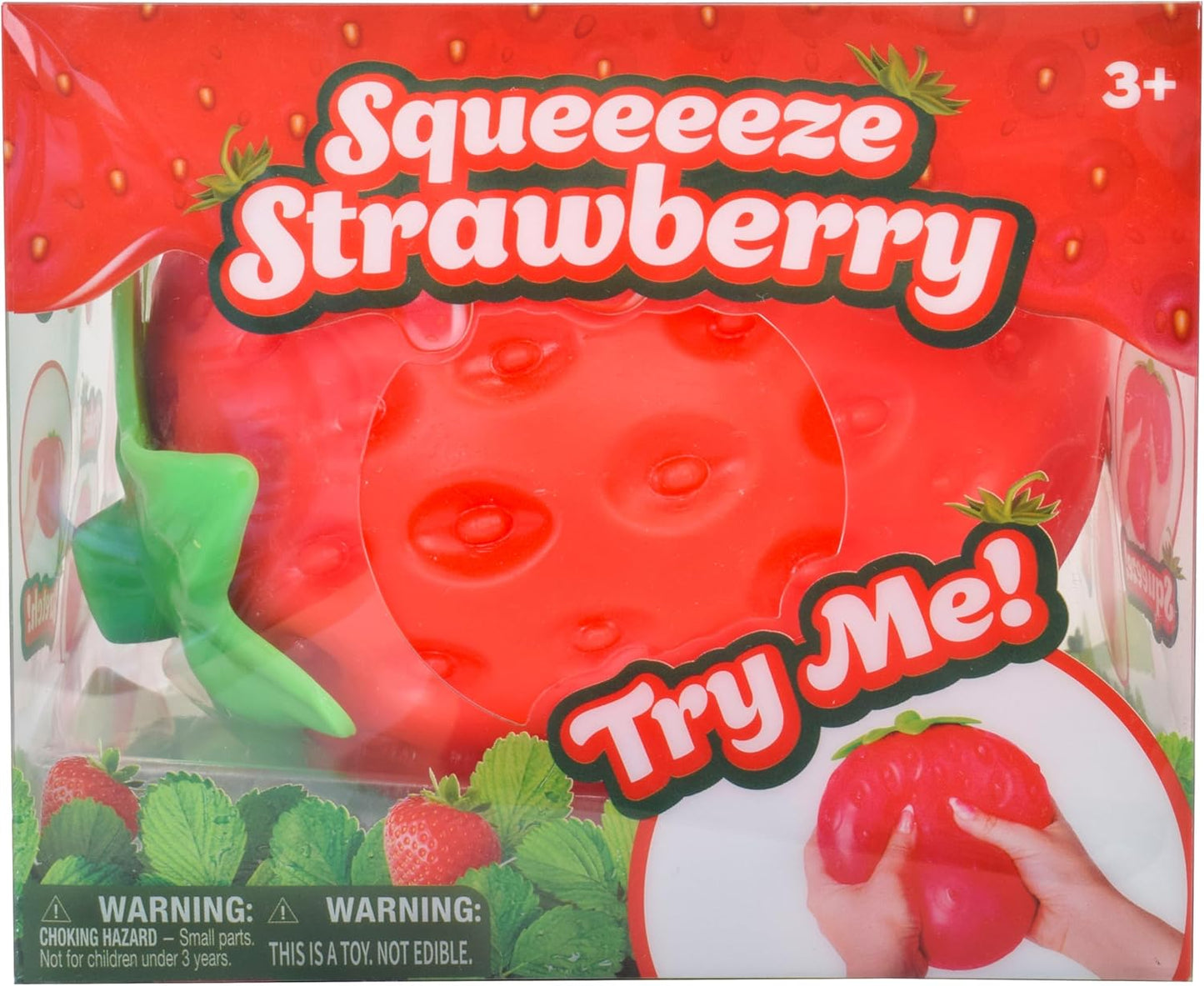 HotSquishy Extra Large Strawberry, Gag Gifts Funny Adult, Giant Stress Ball, Fidget Sensory Toy for Kids, ADHD Toys
