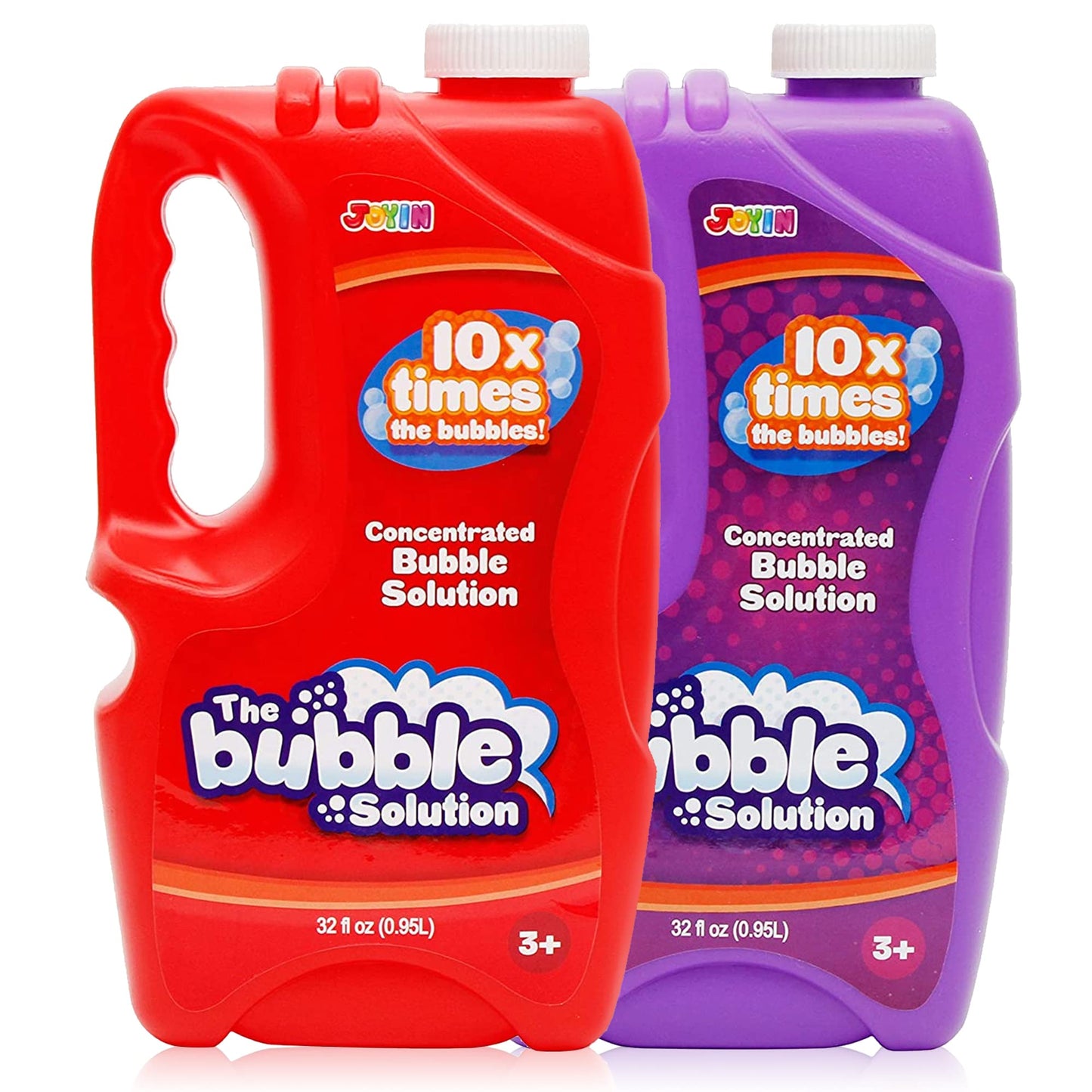 Hot JOYIN 2 Bottles Bubbles Refill Solutions 64 oz (up to 5 Gallon), Concentrated Solution for Bubble Machine, Gun, Wand Refill Fluid Summer, Easter Toys(Orange+Blue)
