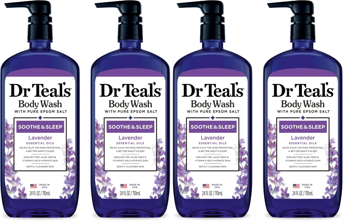 HotDr Teal's Body Wash with Pure Epsom Salt, Relax & Relief with Eucalyptus & Spearmint, 24 fl oz (Pack of 2)