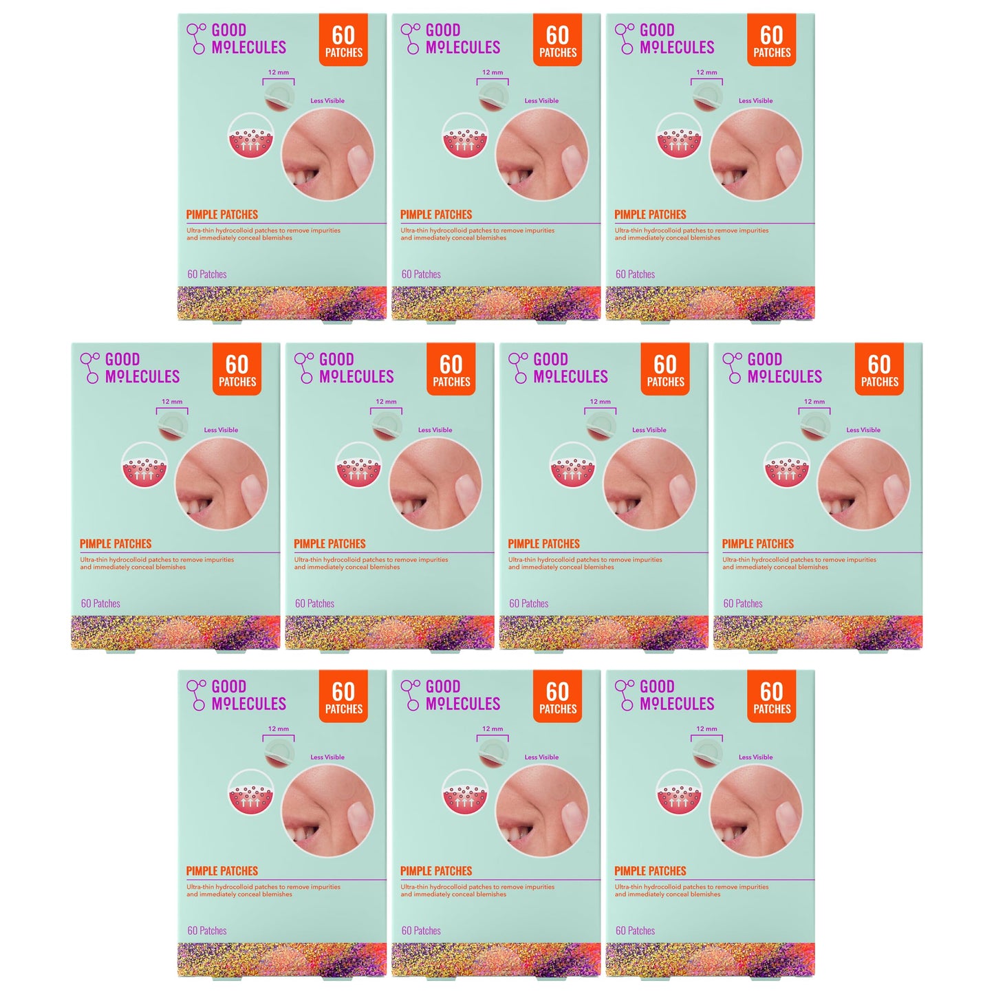 HotGood Molecules Pimple Patches for Face, 100 Pack – Ultra-Thin Hydrocolloid Patches, Invisible Under Makeup, Conceals Blemishes, Blackheads & Zits, Suitable for Acne-Prone Skin