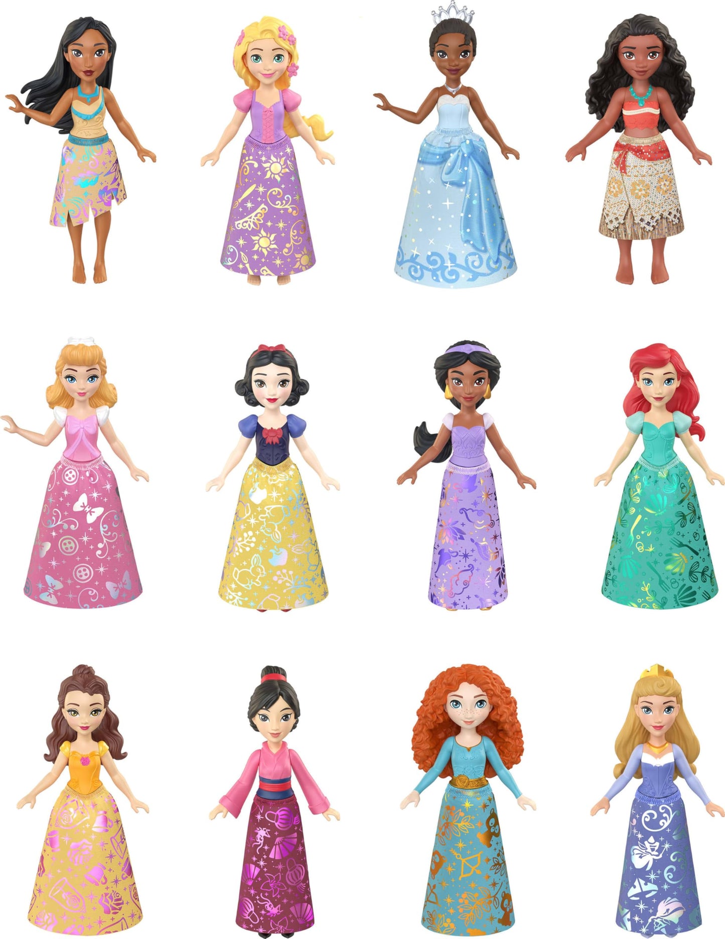 Hot Mattel Disney Princess Ultimate Princess 12-Pack of Small Dolls | 12 Posable Dolls in Signature Outfits, Collectibles Inspired by Disney Movies (Amazon Exclusive)