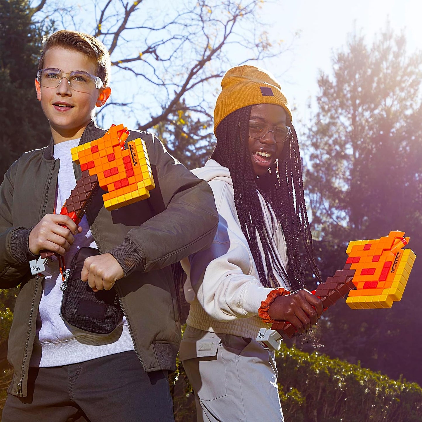 Hot NERF Minecraft Firebrand, Dart Blasting Axe, 6 Elite Foam Darts, Design Inspired by Minecraft Axe in The Game, Pull Down Priming, Minecraft Toys
