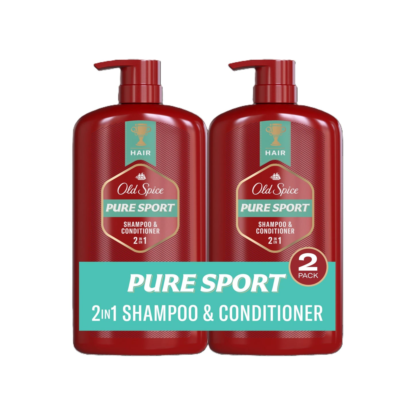 HotOld Spice Mens 2-in-1 Shampoo and Conditioner Set, Fiji, Coconut & Tropical Wood Scent, For All Hair Types, Healthier, Fuller, Moisturized Looking Hair, 21.9 fl oz Each, Twin Pack